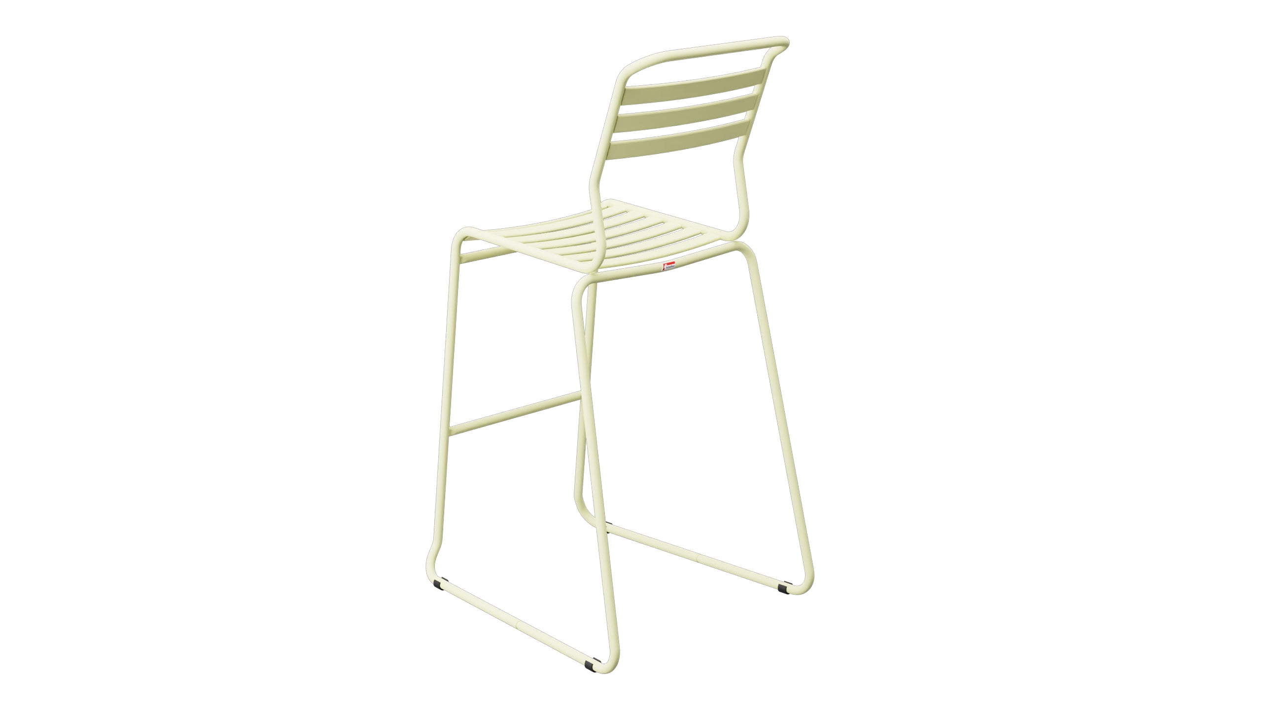 Säntis Lättli-Barstuhl ohne Armlehne Kufen in Buchsbaumgelb präsentiert im Onlineshop von KAQTU Design AG. Outdoor-Barstuhl ist von Schaffner