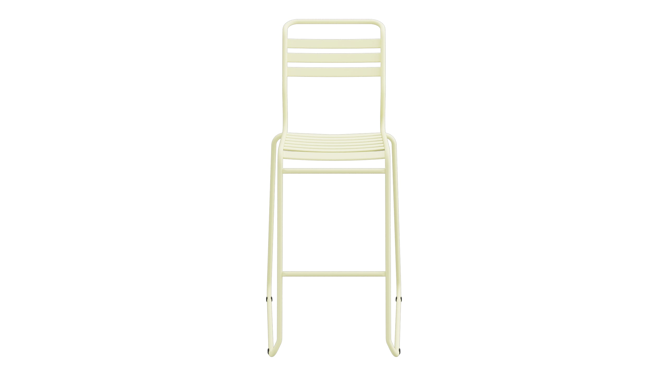 Säntis Lättli-Barstuhl ohne Armlehne Kufen in Buchsbaumgelb präsentiert im Onlineshop von KAQTU Design AG. Outdoor-Barstuhl ist von Schaffner