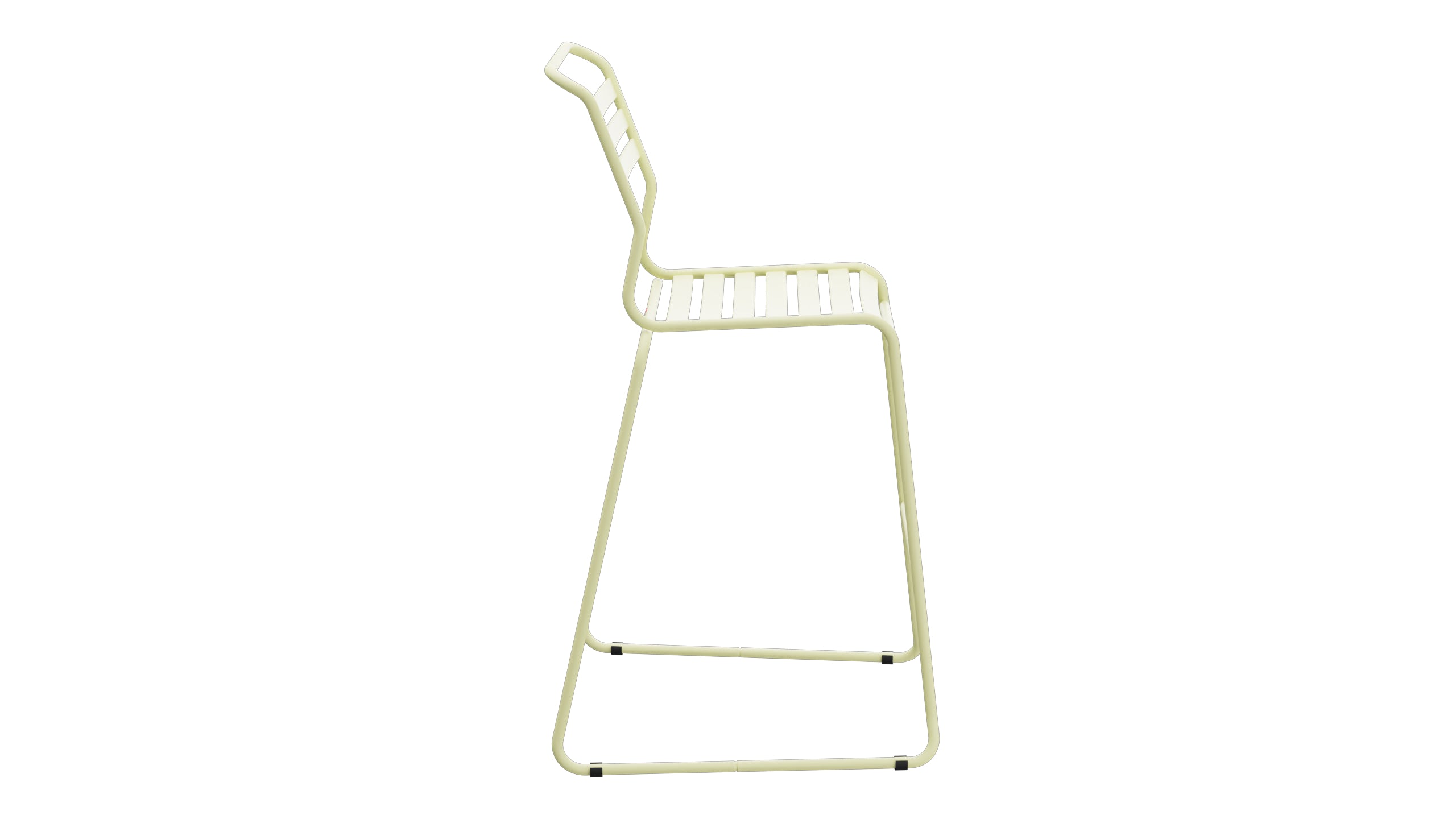 Säntis Lättli-Barstuhl ohne Armlehne Kufen in Buchsbaumgelb präsentiert im Onlineshop von KAQTU Design AG. Outdoor-Barstuhl ist von Schaffner