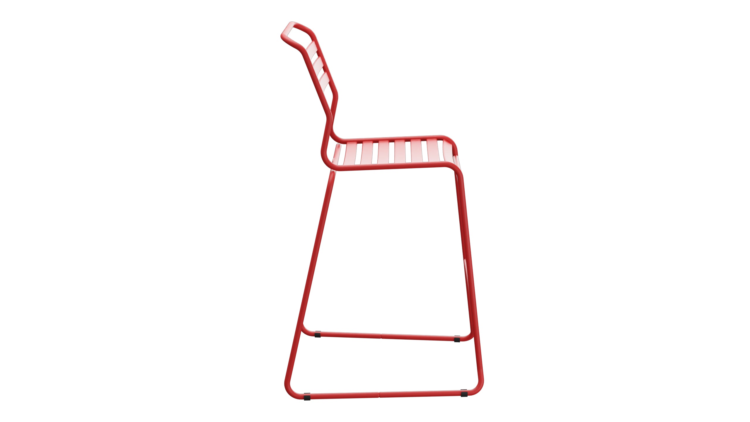Säntis Lättli-Barstuhl ohne Armlehne Kufen in Rot präsentiert im Onlineshop von KAQTU Design AG. Outdoor-Barstuhl ist von Schaffner