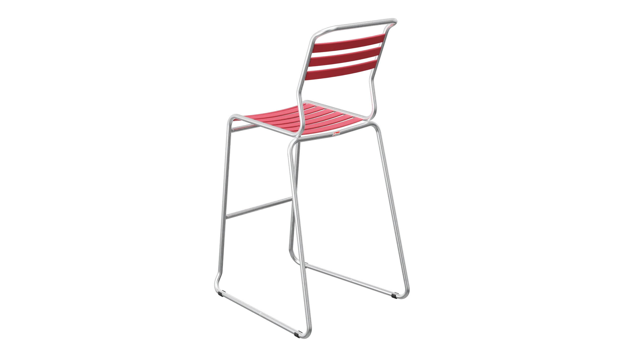 Säntis Lättli-Barstuhl ohne Armlehne Kufen in Ahornrot präsentiert im Onlineshop von KAQTU Design AG. Outdoor-Barstuhl ist von Schaffner