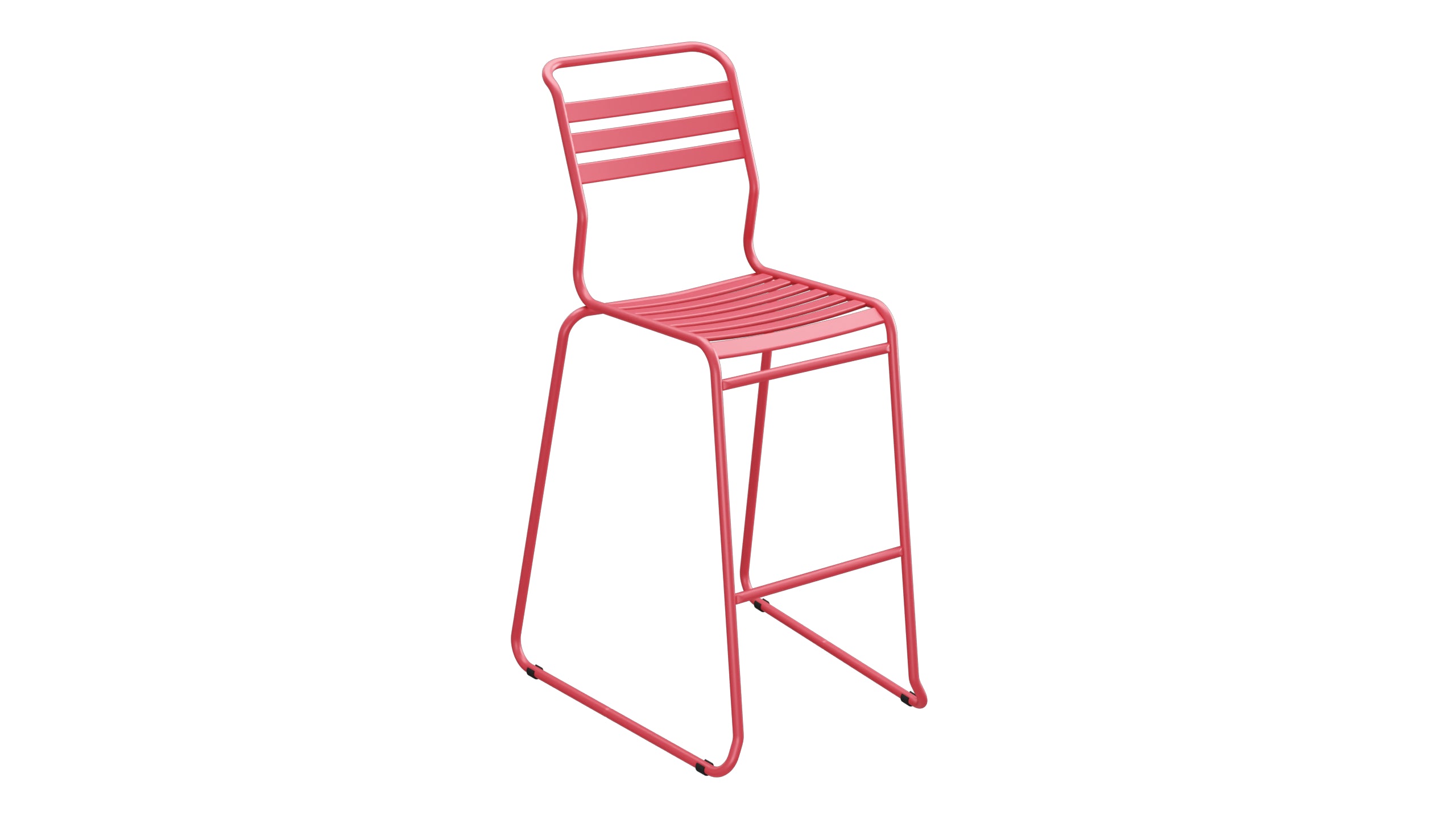 Säntis Lättli-Barstuhl ohne Armlehne Kufen in Ahornrot präsentiert im Onlineshop von KAQTU Design AG. Outdoor-Barstuhl ist von Schaffner