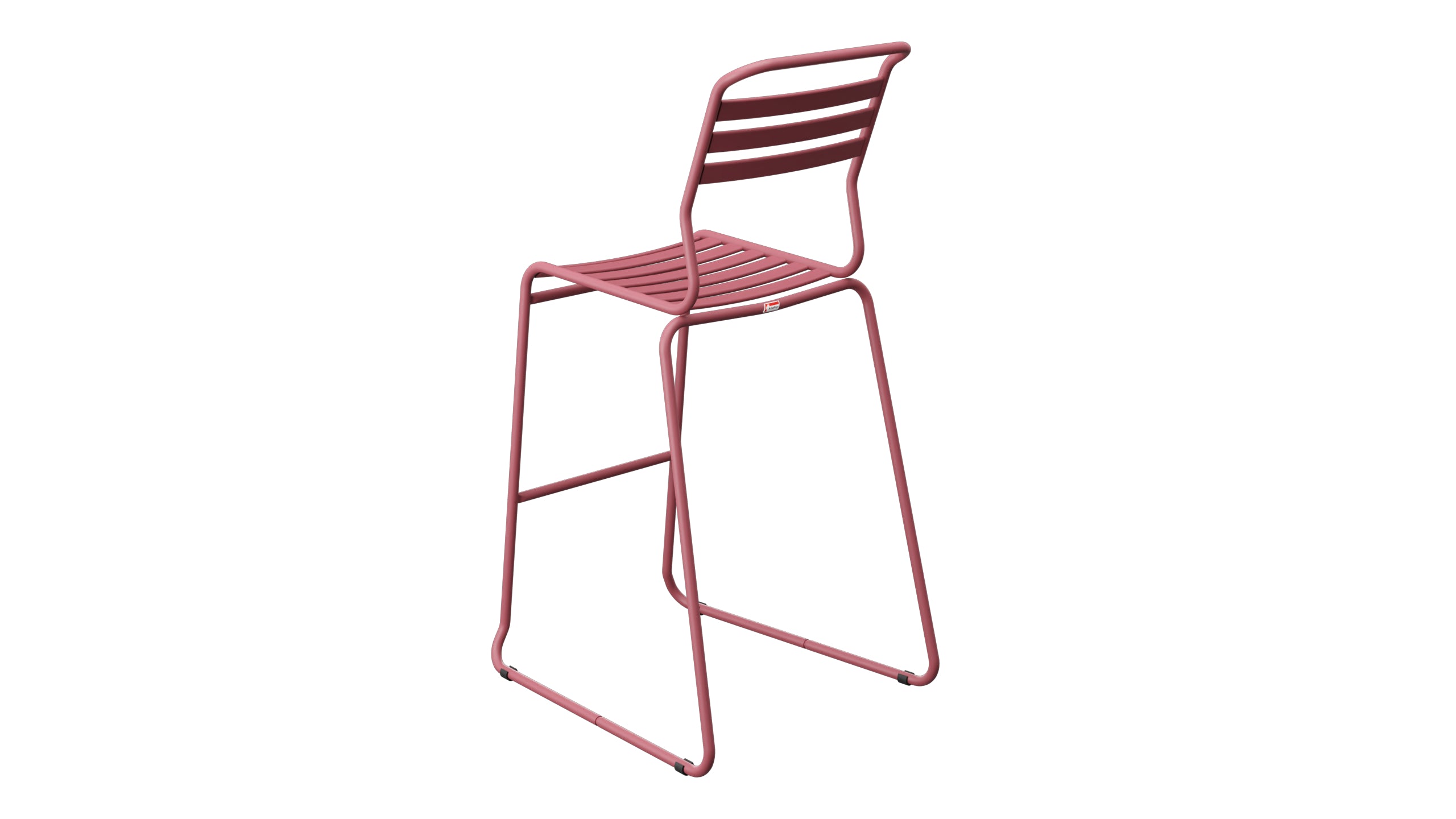 Säntis Lättli-Barstuhl ohne Armlehne Kufen in Bordeaux präsentiert im Onlineshop von KAQTU Design AG. Outdoor-Barstuhl ist von Schaffner