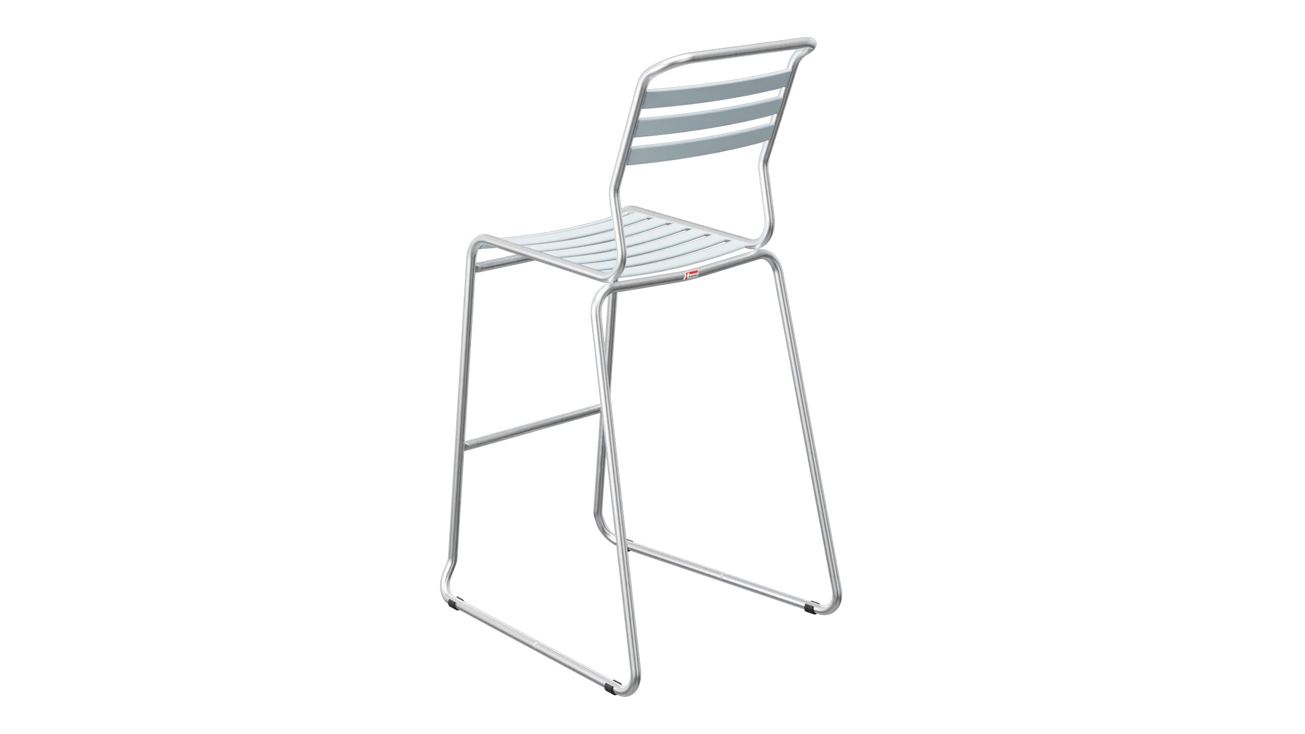 Säntis Lättli-Barstuhl ohne Armlehne Kufen in Pastellblau präsentiert im Onlineshop von KAQTU Design AG. Outdoor-Barstuhl ist von Schaffner