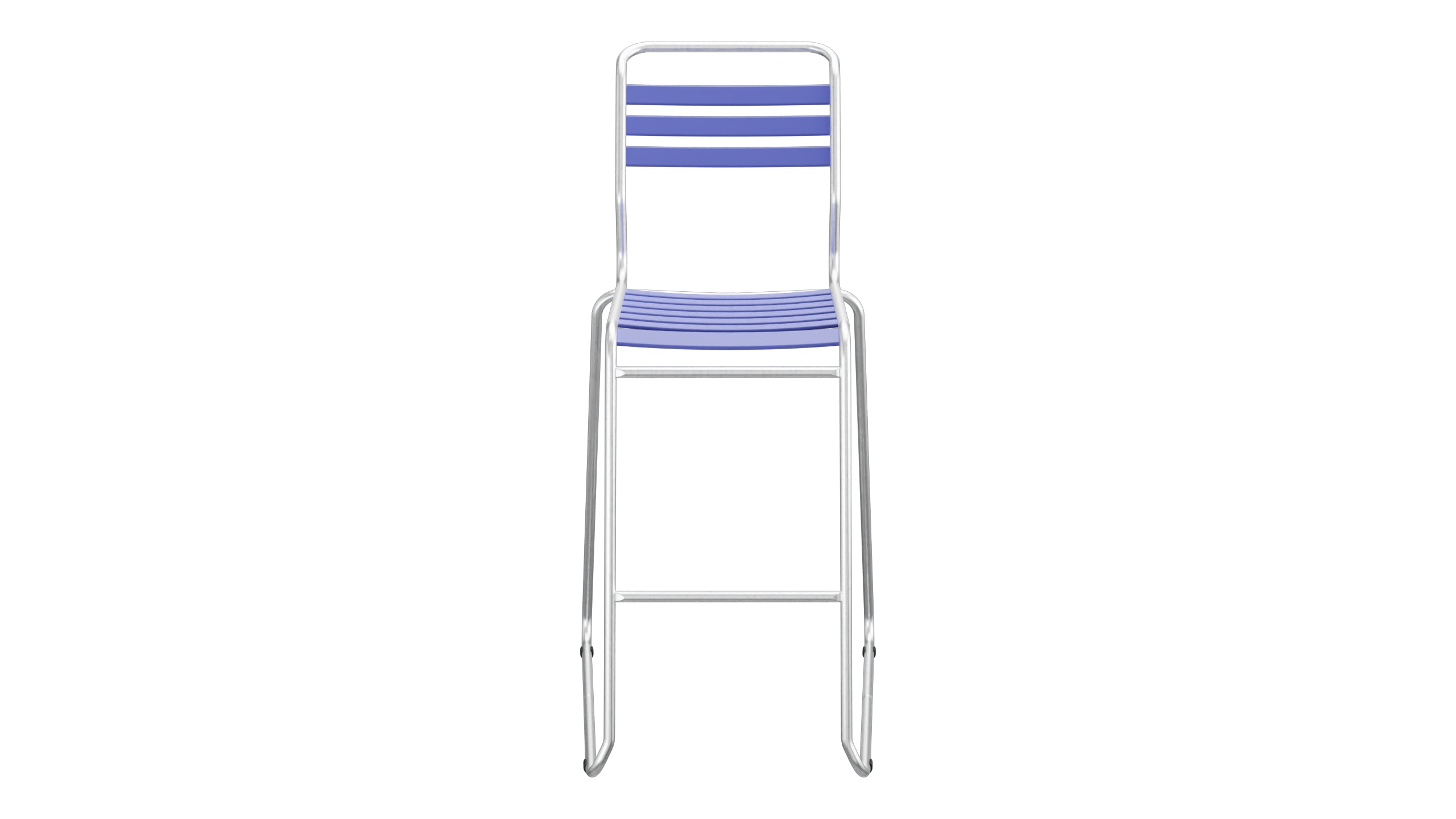 Säntis Lättli-Barstuhl ohne Armlehne Kufen in Blau präsentiert im Onlineshop von KAQTU Design AG. Outdoor-Barstuhl ist von Schaffner