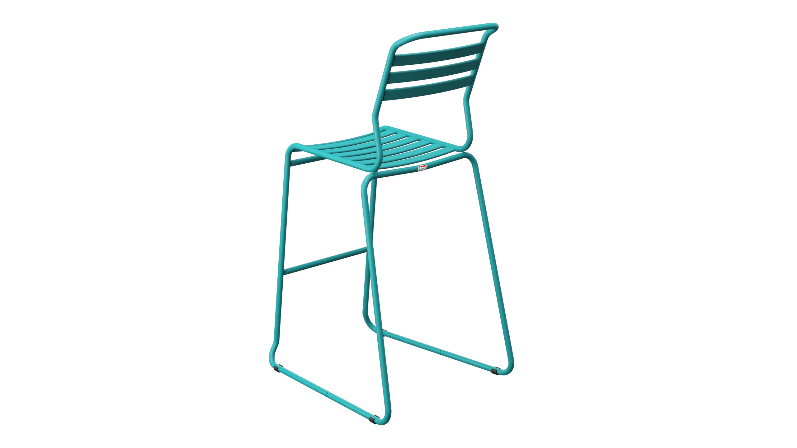 Säntis Lättli-Barstuhl ohne Armlehne Kufen in Kaliblau präsentiert im Onlineshop von KAQTU Design AG. Outdoor-Barstuhl ist von Schaffner