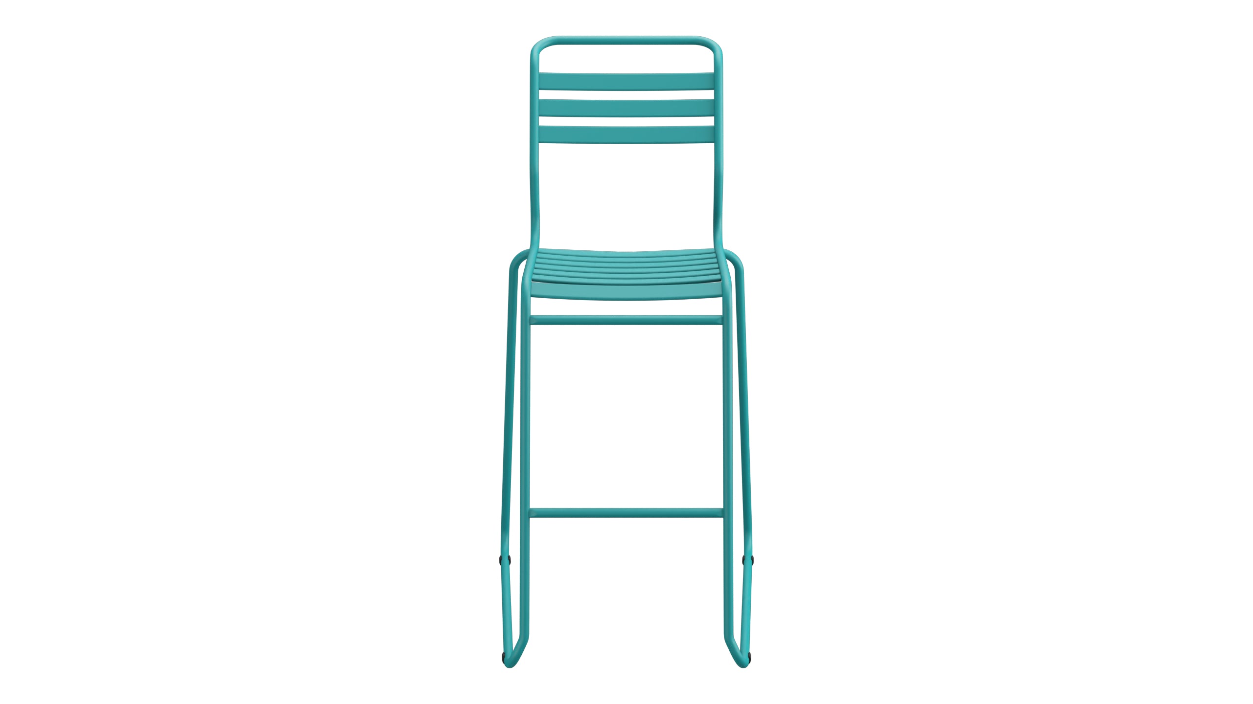 Säntis Lättli-Barstuhl ohne Armlehne Kufen in Kaliblau präsentiert im Onlineshop von KAQTU Design AG. Outdoor-Barstuhl ist von Schaffner