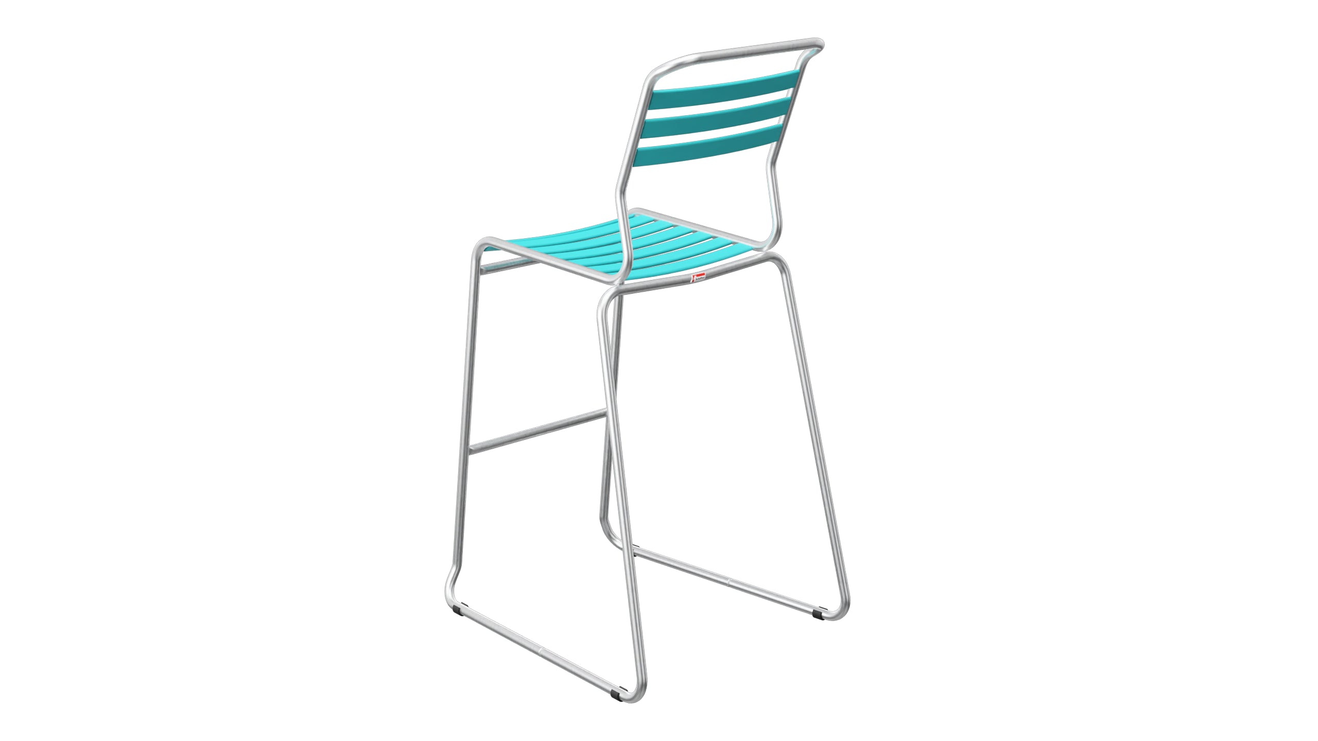 Säntis Lättli-Barstuhl ohne Armlehne Kufen in Türkis präsentiert im Onlineshop von KAQTU Design AG. Outdoor-Barstuhl ist von Schaffner