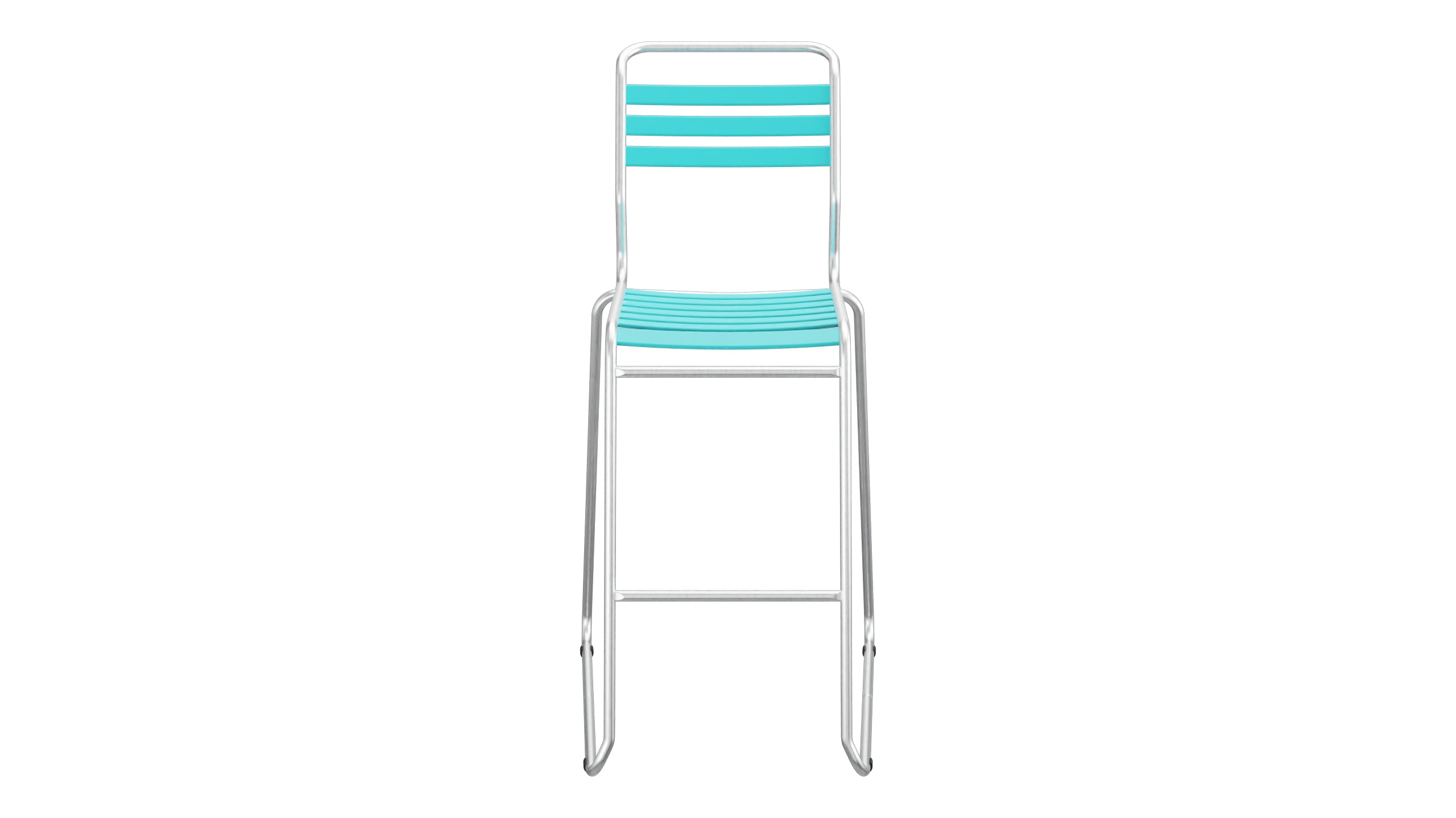 Säntis Lättli-Barstuhl ohne Armlehne Kufen in Türkis präsentiert im Onlineshop von KAQTU Design AG. Outdoor-Barstuhl ist von Schaffner