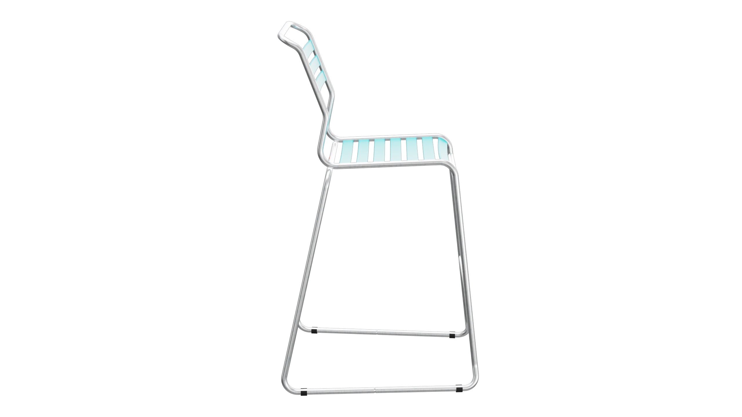 Säntis Lättli-Barstuhl ohne Armlehne Kufen in Türkis präsentiert im Onlineshop von KAQTU Design AG. Outdoor-Barstuhl ist von Schaffner