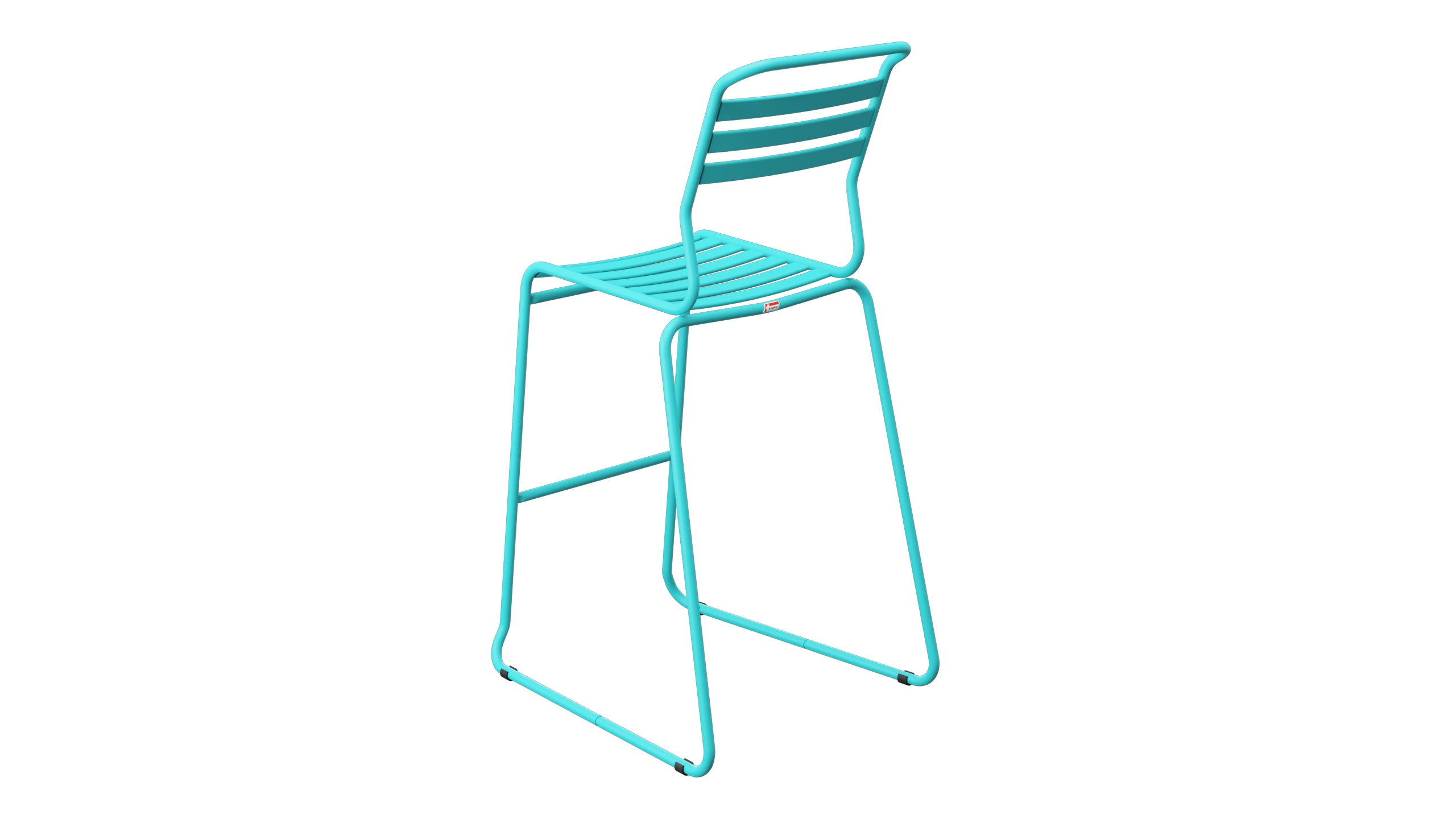 Säntis Lättli-Barstuhl ohne Armlehne Kufen in Türkis präsentiert im Onlineshop von KAQTU Design AG. Outdoor-Barstuhl ist von Schaffner