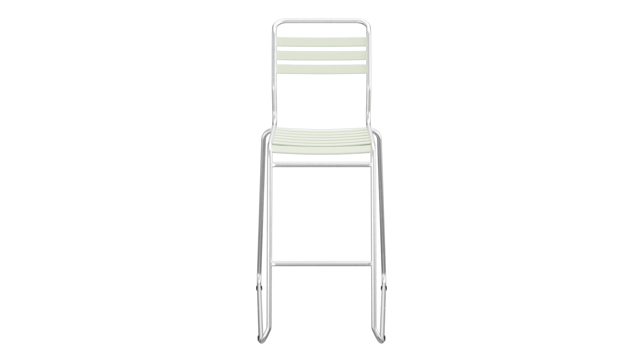 Säntis Lättli-Barstuhl ohne Armlehne Kufen in Pastellgrün präsentiert im Onlineshop von KAQTU Design AG. Outdoor-Barstuhl ist von Schaffner