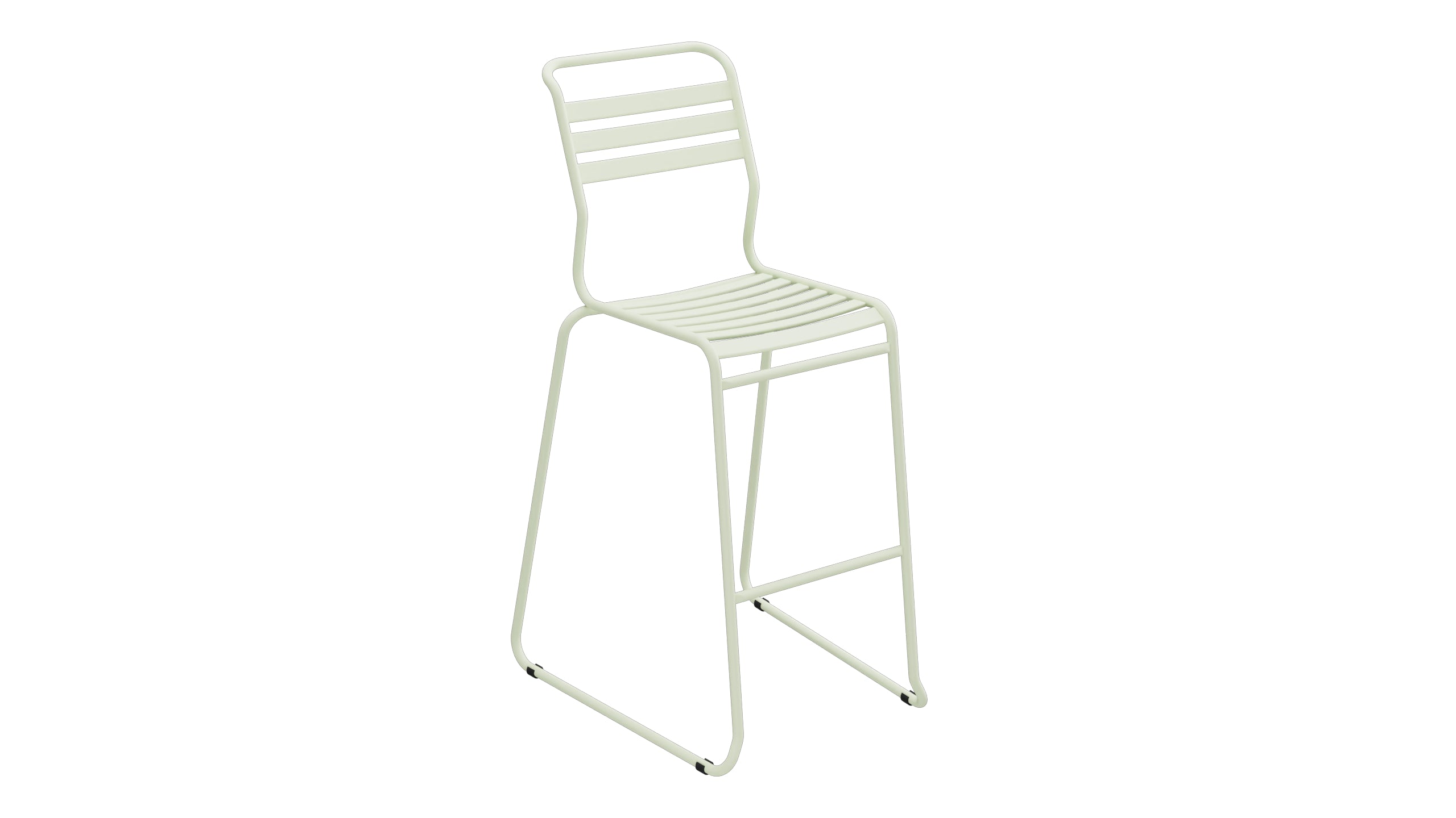 Säntis Lättli-Barstuhl ohne Armlehne Kufen in Pastellgrün präsentiert im Onlineshop von KAQTU Design AG. Outdoor-Barstuhl ist von Schaffner