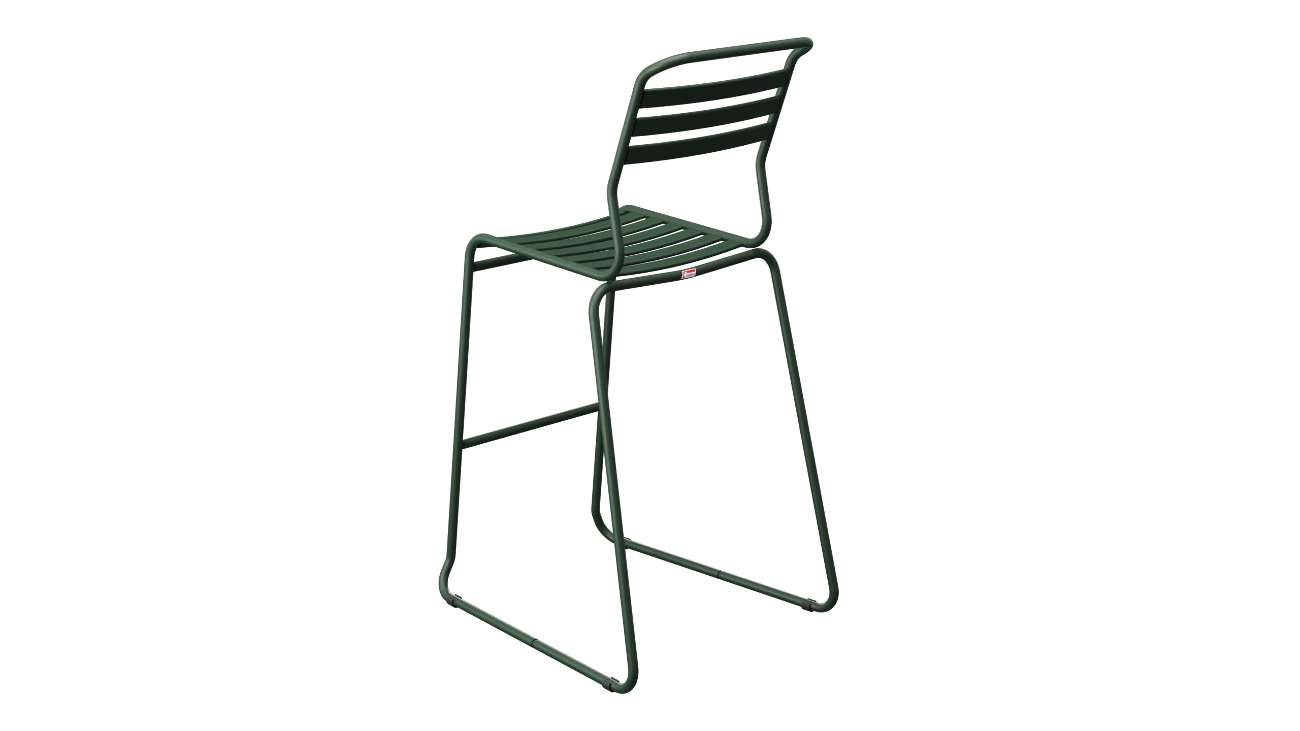 Säntis Lättli-Barstuhl ohne Armlehne Kufen in Tannengrün präsentiert im Onlineshop von KAQTU Design AG. Outdoor-Barstuhl ist von Schaffner