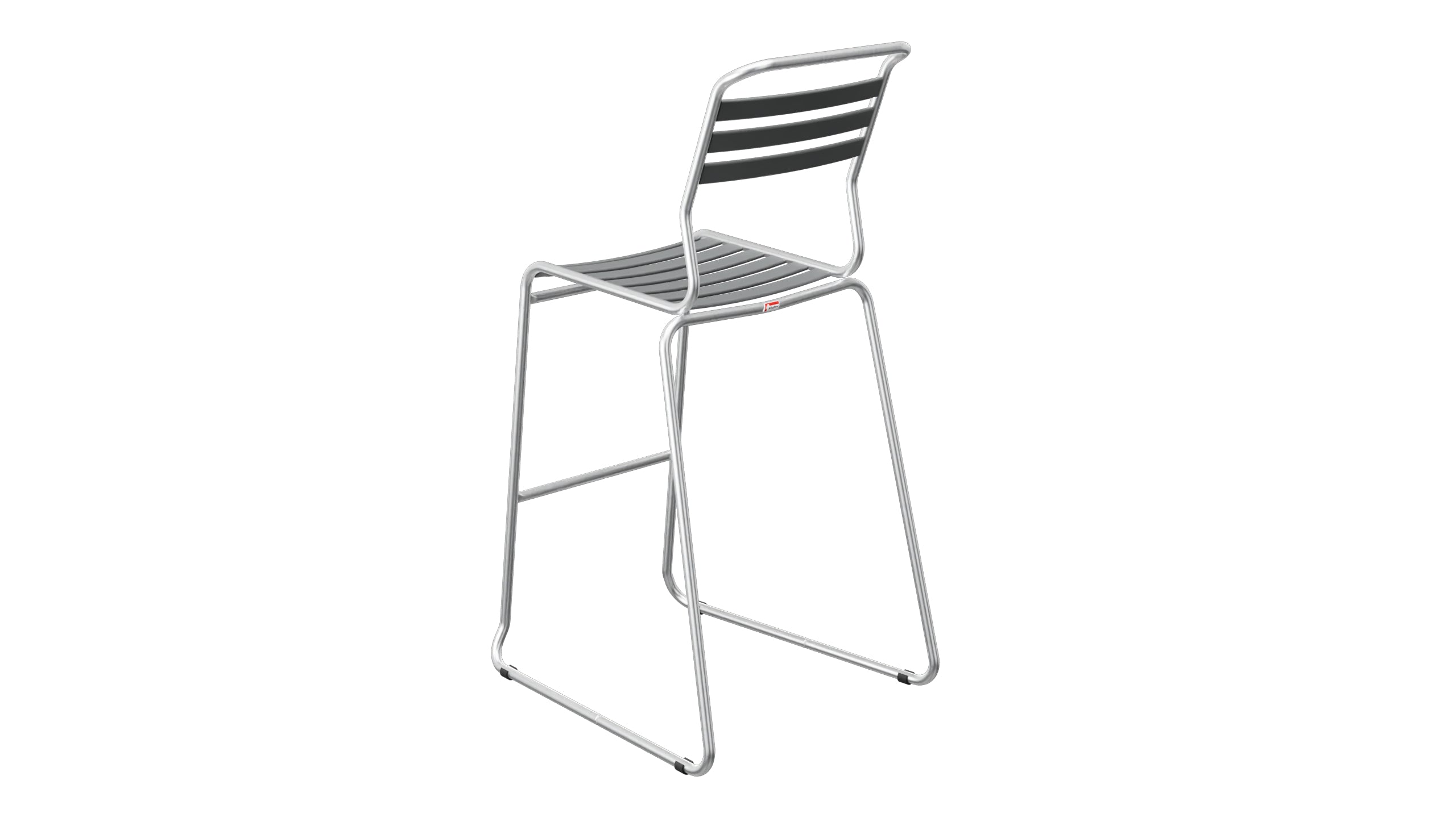 Säntis Lättli-Barstuhl ohne Armlehne Kufen in Graphit präsentiert im Onlineshop von KAQTU Design AG. Outdoor-Barstuhl ist von Schaffner