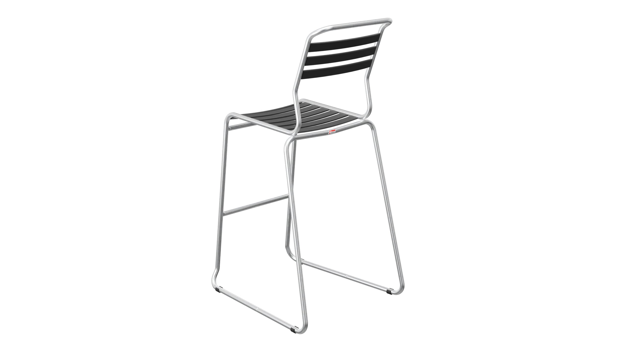 Säntis Lättli-Barstuhl ohne Armlehne Kufen in Anthrazit präsentiert im Onlineshop von KAQTU Design AG. Outdoor-Barstuhl ist von Schaffner