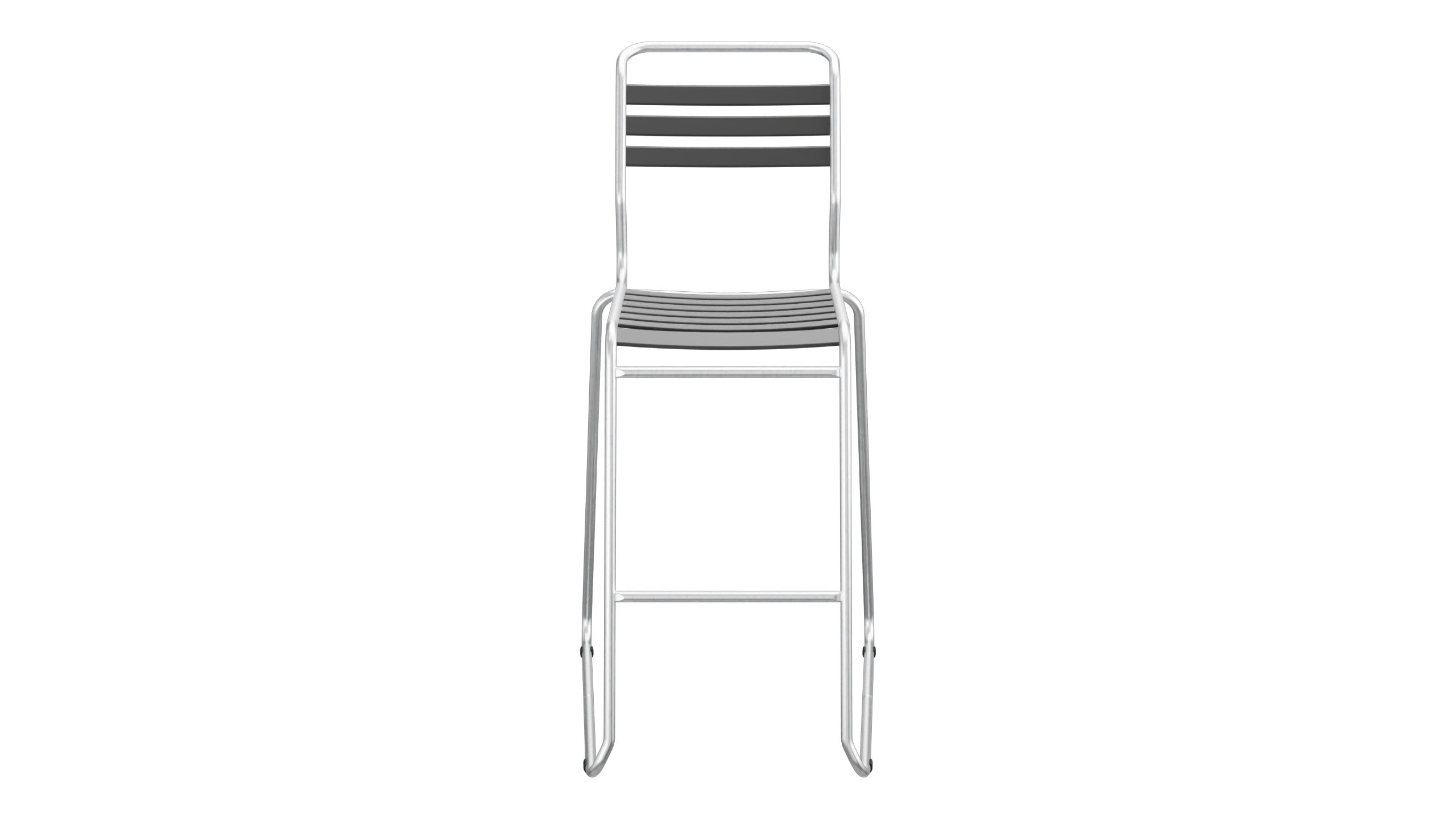 Säntis Lättli-Barstuhl ohne Armlehne Kufen in Anthrazit präsentiert im Onlineshop von KAQTU Design AG. Outdoor-Barstuhl ist von Schaffner