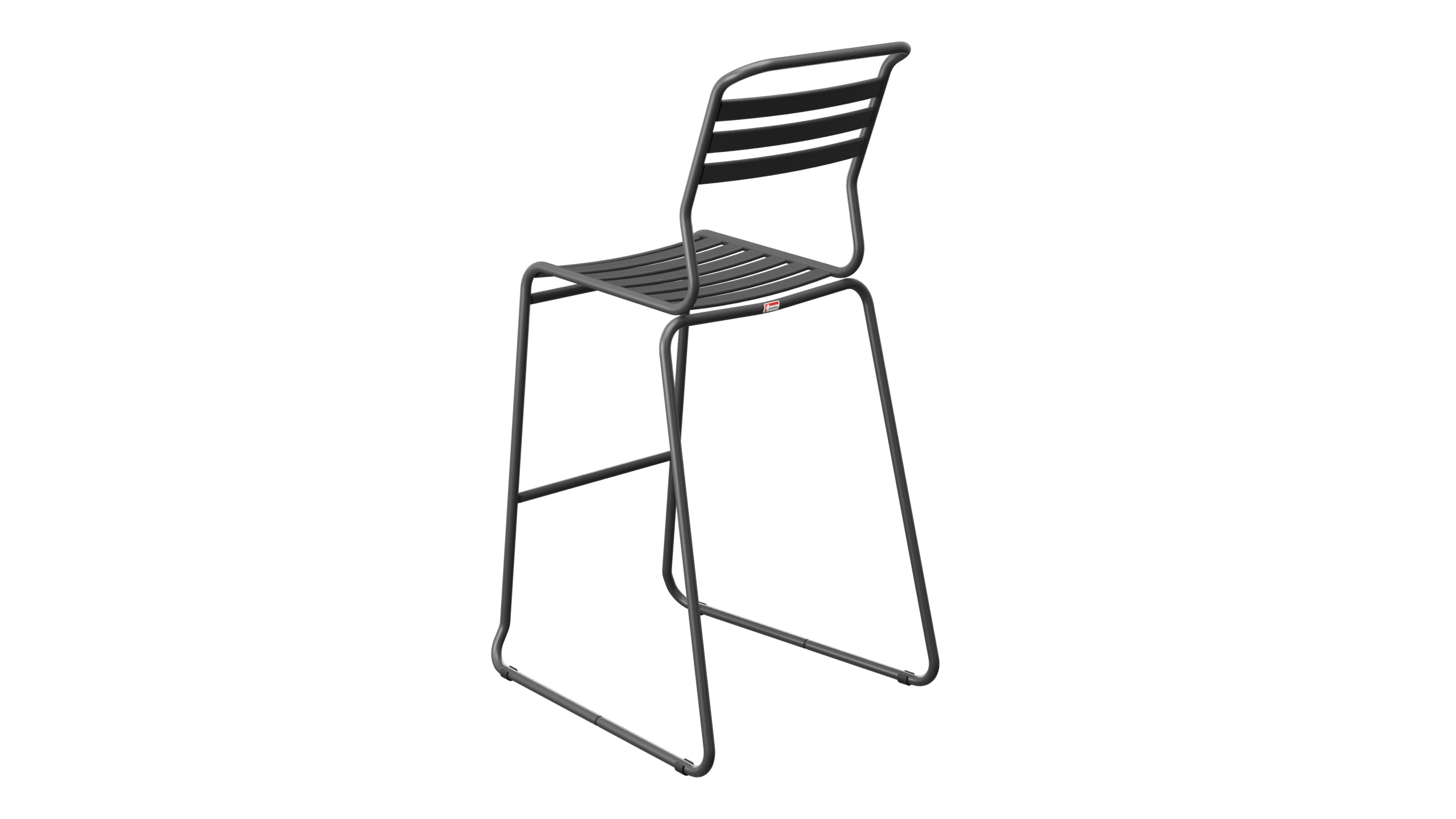 Säntis Lättli-Barstuhl ohne Armlehne Kufen in Anthrazit präsentiert im Onlineshop von KAQTU Design AG. Outdoor-Barstuhl ist von Schaffner