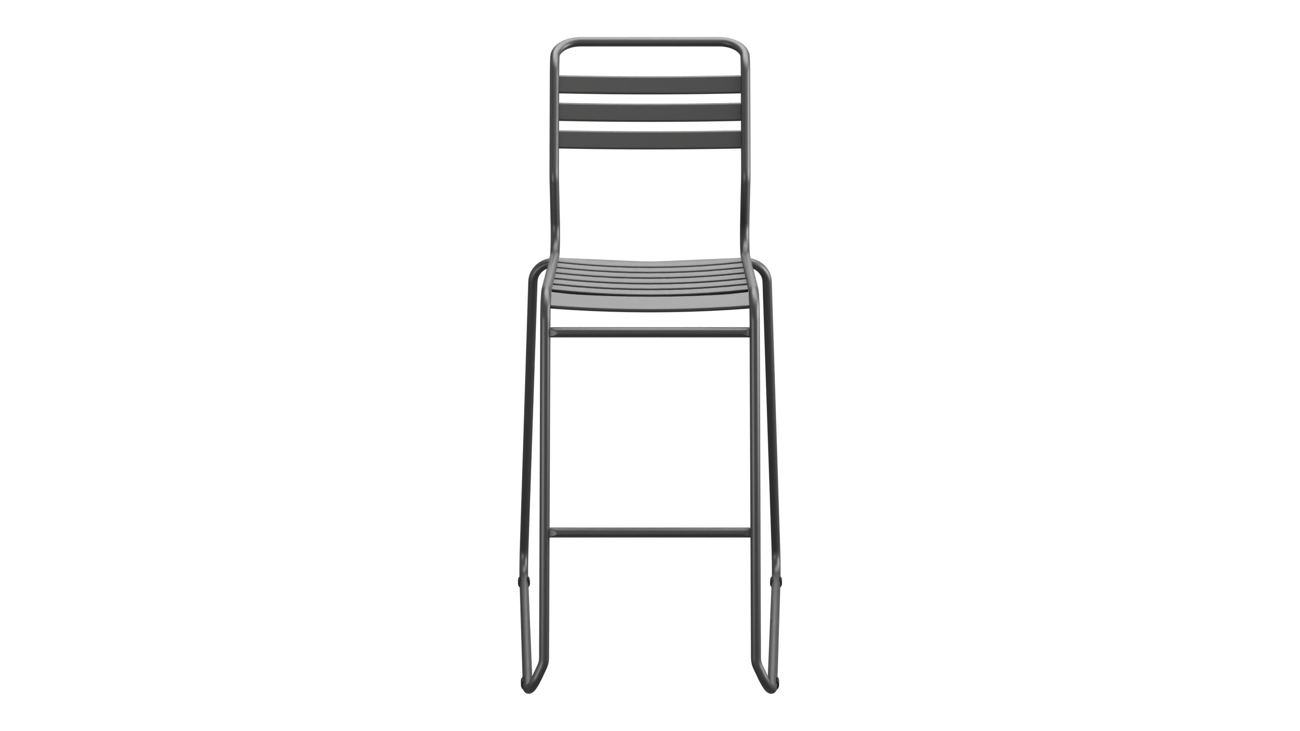 Säntis Lättli-Barstuhl ohne Armlehne Kufen in Anthrazit präsentiert im Onlineshop von KAQTU Design AG. Outdoor-Barstuhl ist von Schaffner