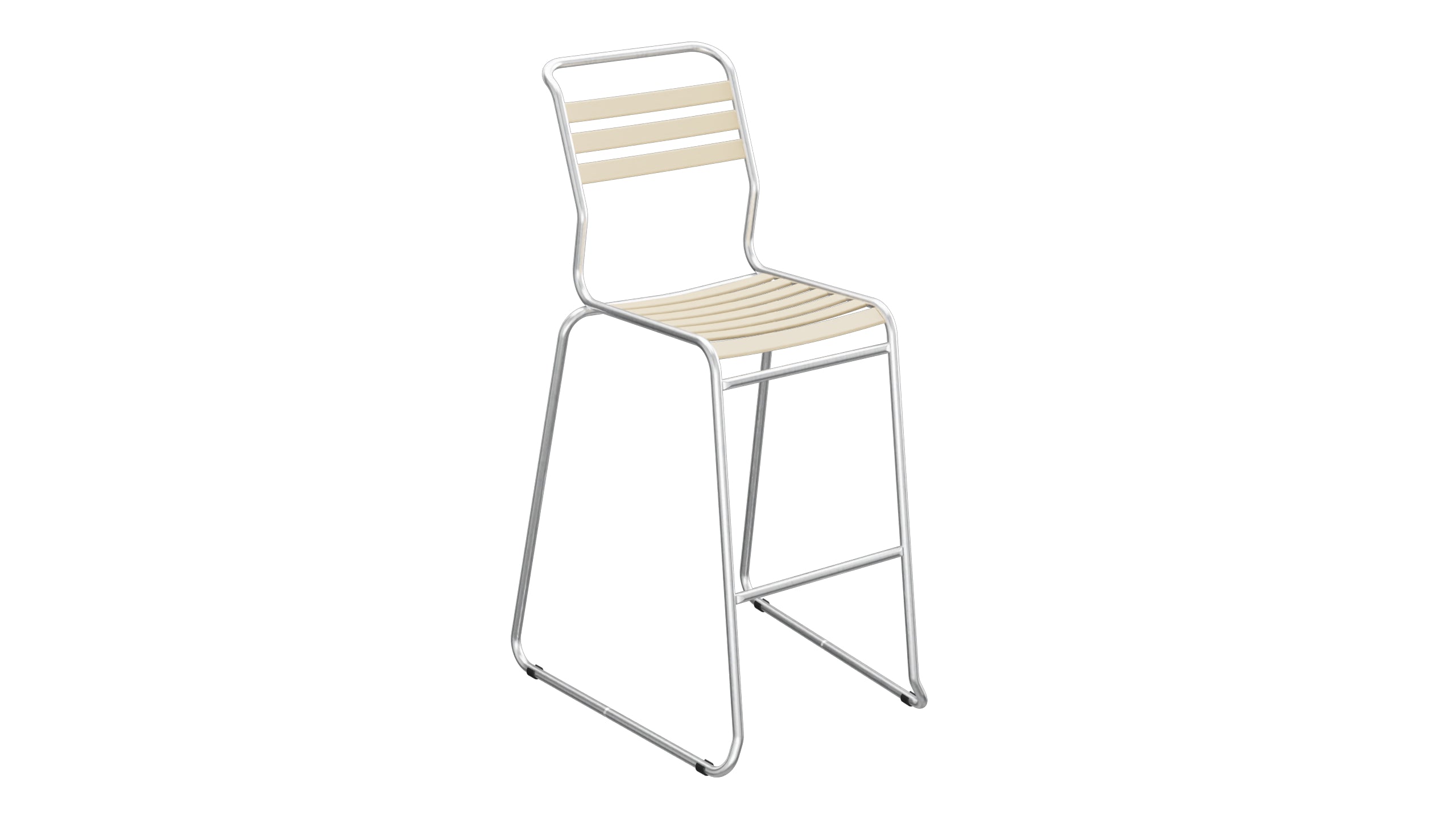 Säntis Lättli-Barstuhl ohne Armlehne Kufen in Pastellbraun präsentiert im Onlineshop von KAQTU Design AG. Outdoor-Barstuhl ist von Schaffner