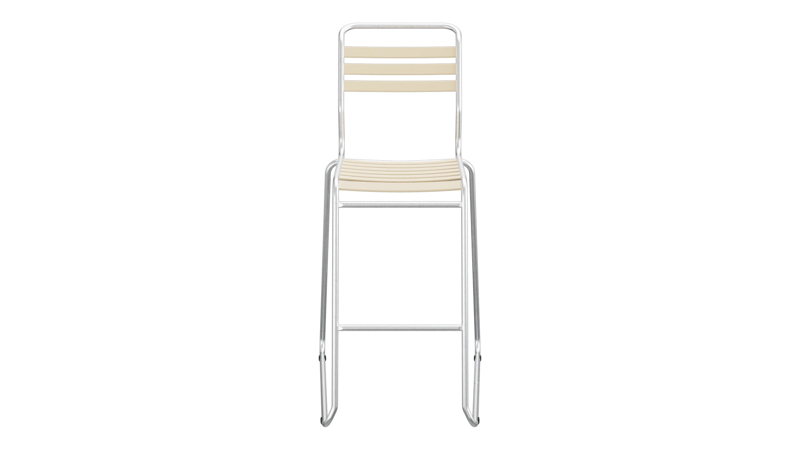 Säntis Lättli-Barstuhl ohne Armlehne Kufen in Pastellbraun präsentiert im Onlineshop von KAQTU Design AG. Outdoor-Barstuhl ist von Schaffner
