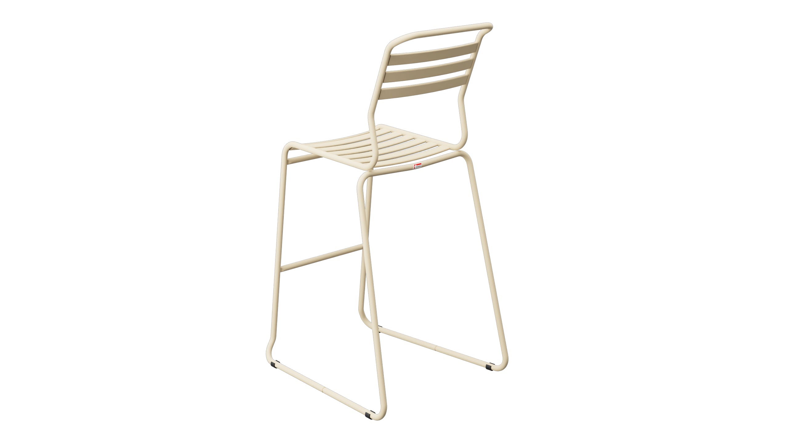 Säntis Lättli-Barstuhl ohne Armlehne Kufen in Pastellbraun präsentiert im Onlineshop von KAQTU Design AG. Outdoor-Barstuhl ist von Schaffner