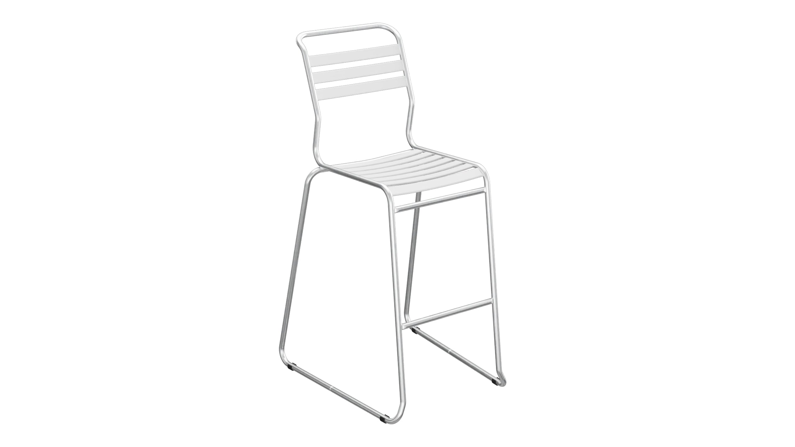 Säntis Lättli-Barstuhl ohne Armlehne Kufen in Weiss präsentiert im Onlineshop von KAQTU Design AG. Outdoor-Barstuhl ist von Schaffner