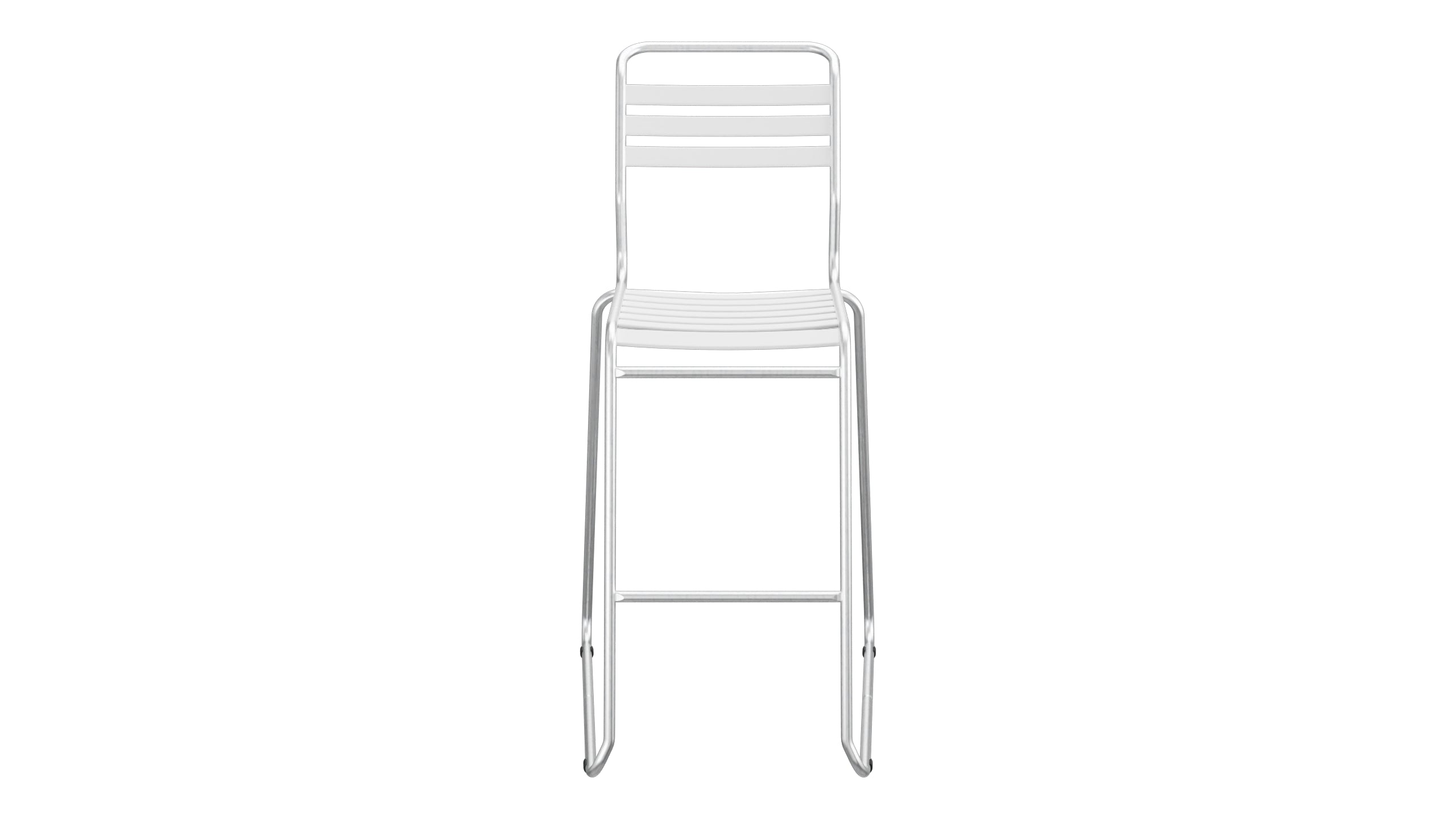 Säntis Lättli-Barstuhl ohne Armlehne Kufen in Weiss präsentiert im Onlineshop von KAQTU Design AG. Outdoor-Barstuhl ist von Schaffner