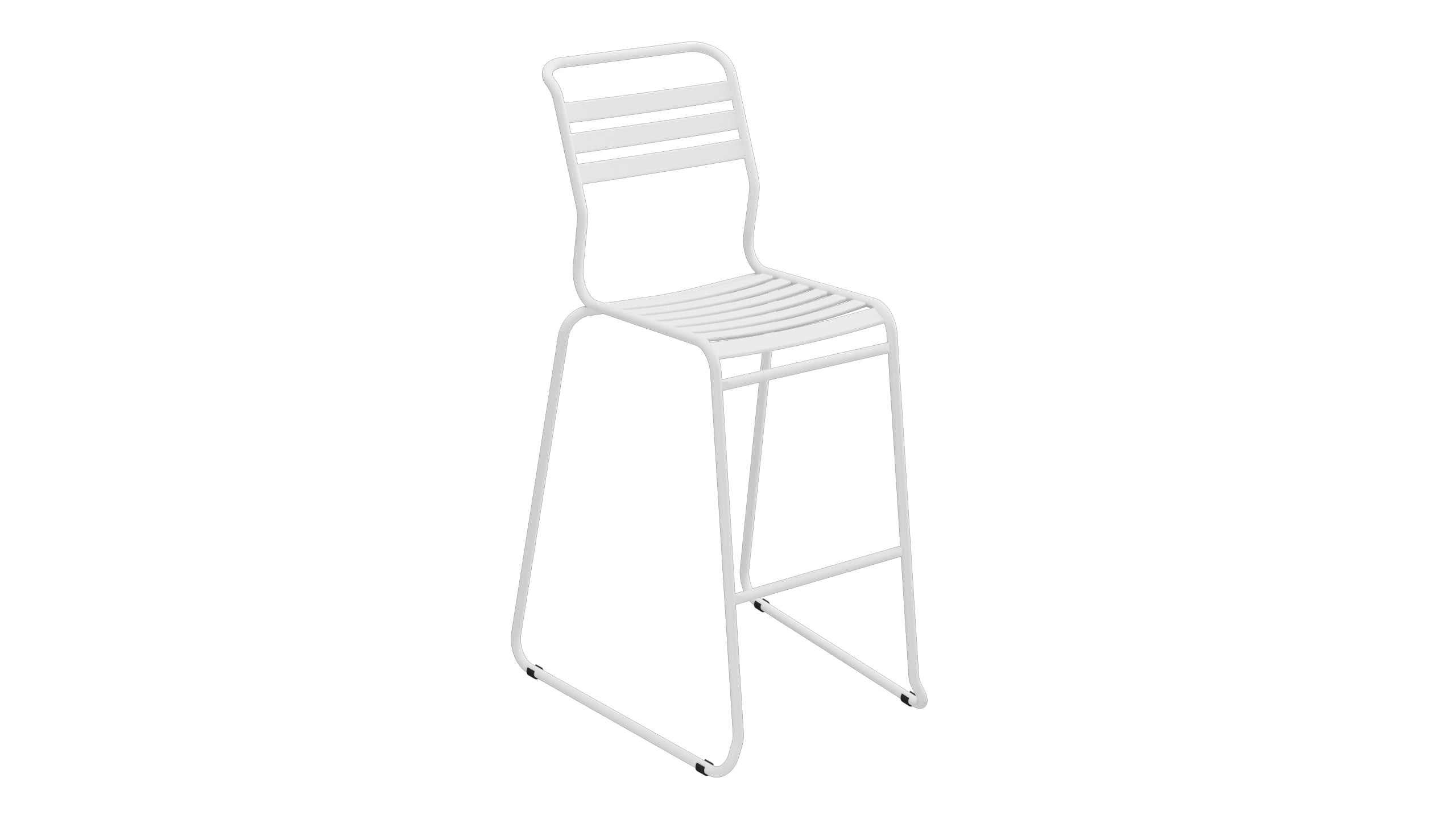 Säntis Lättli-Barstuhl ohne Armlehne Kufen in Weiss präsentiert im Onlineshop von KAQTU Design AG. Outdoor-Barstuhl ist von Schaffner