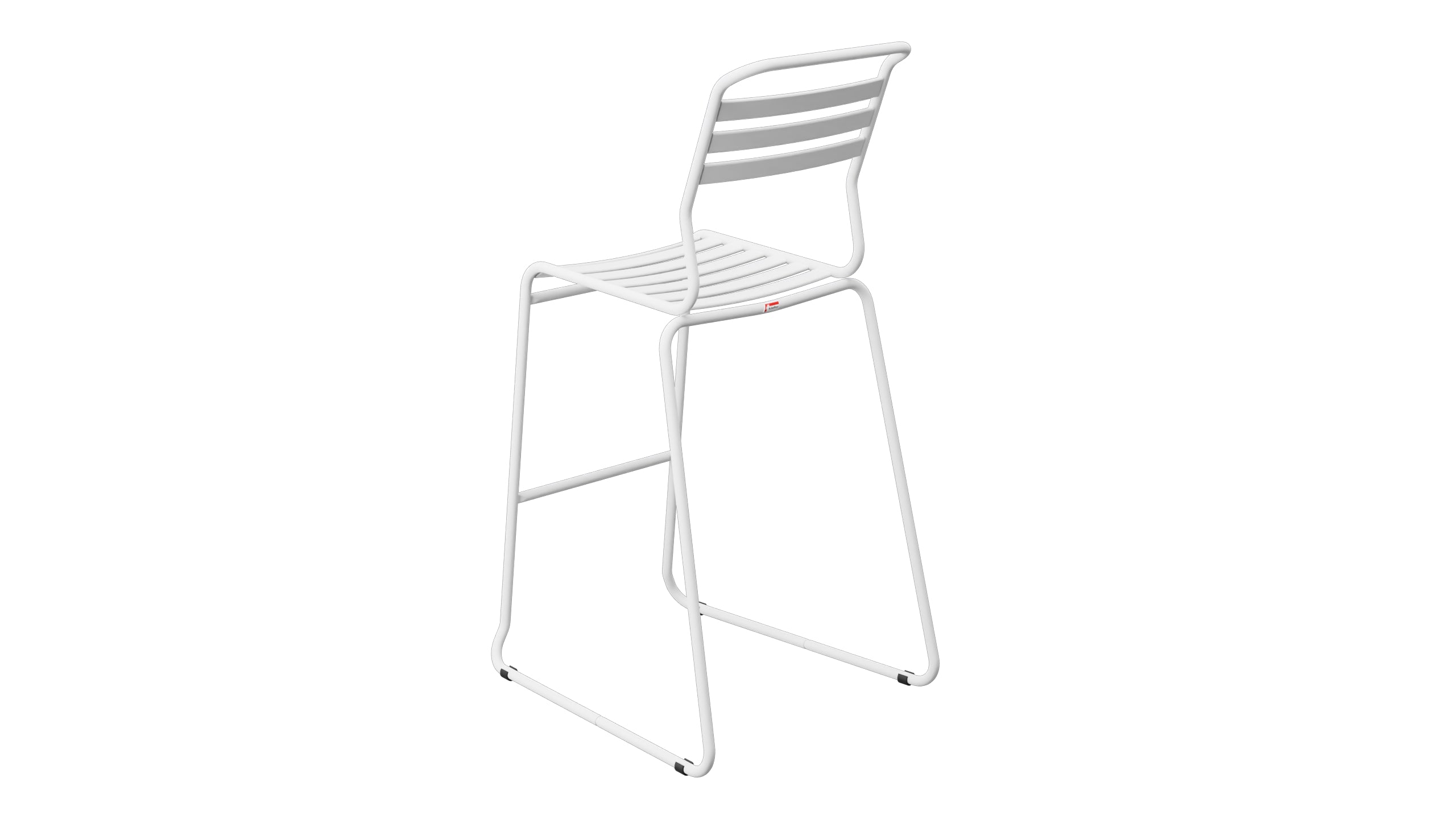 Säntis Lättli-Barstuhl ohne Armlehne Kufen in Weiss präsentiert im Onlineshop von KAQTU Design AG. Outdoor-Barstuhl ist von Schaffner