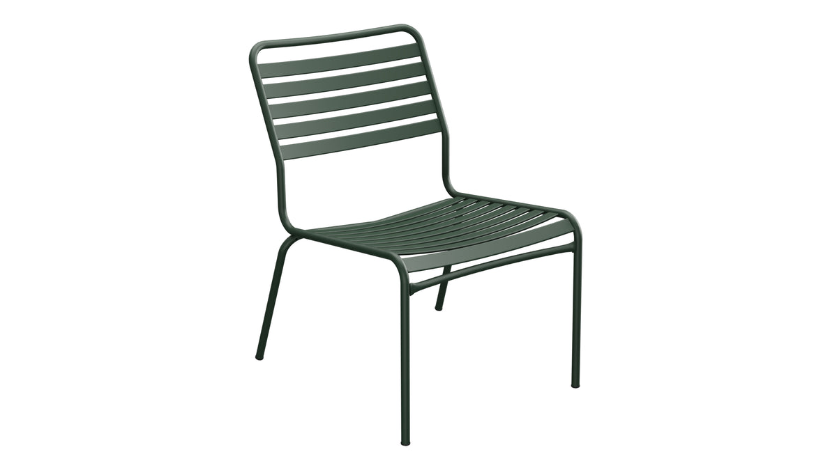 Rigi Lättli-Salonsessel  ohne Armlehne in Tannengrün präsentiert im Onlineshop von KAQTU Design AG. Outdoor-Sessel ist von Schaffner
