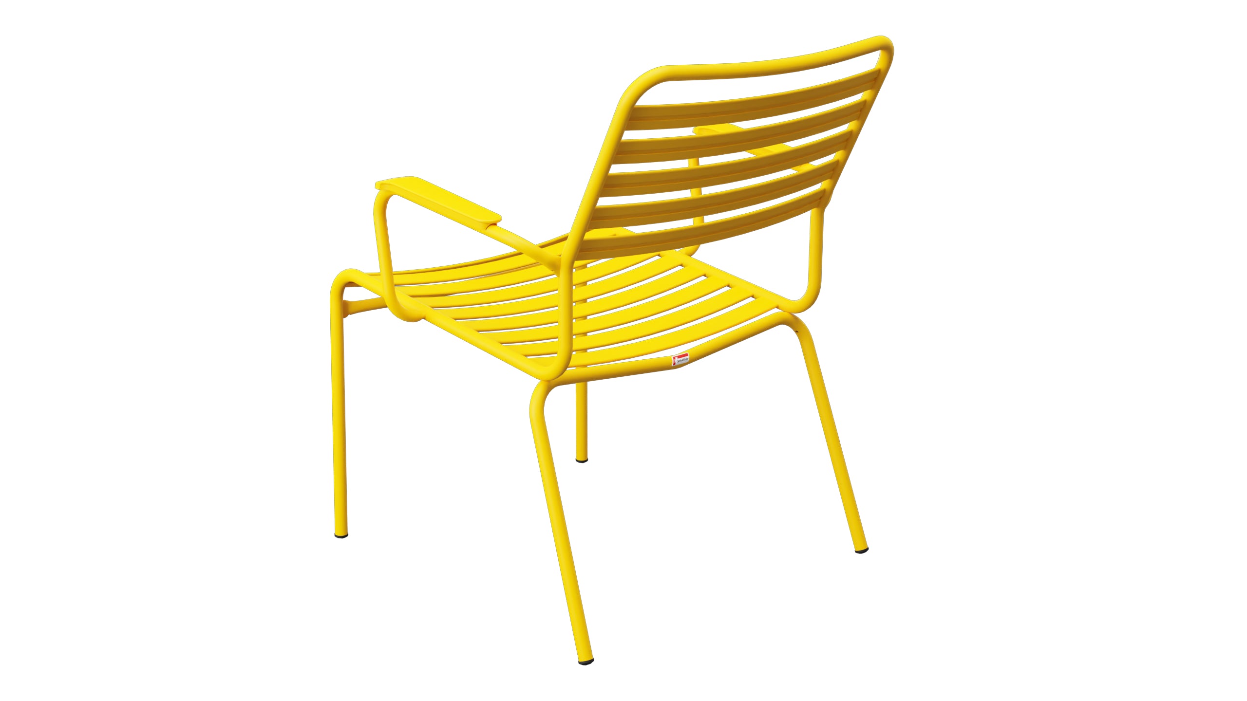Rigi Lättli-Salonsessel mit Armlehne in Gelb präsentiert im Onlineshop von KAQTU Design AG. Gartenstuhl mit Armlehnen ist von Schaffner