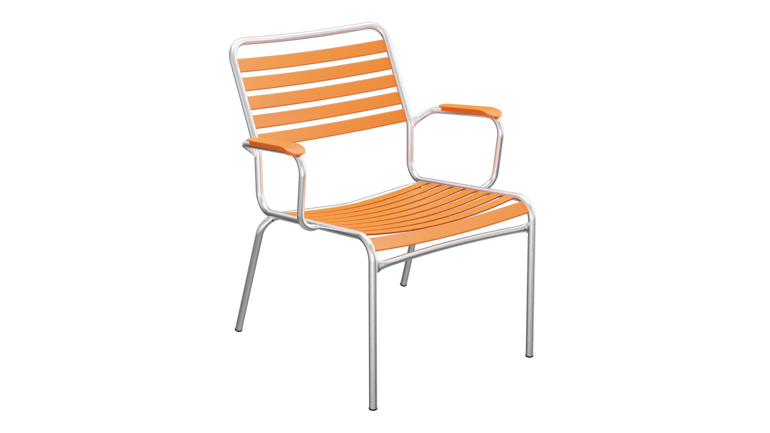 Rigi Lättli-Salonsessel mit Armlehne in Orange präsentiert im Onlineshop von KAQTU Design AG. Gartenstuhl mit Armlehnen ist von Schaffner