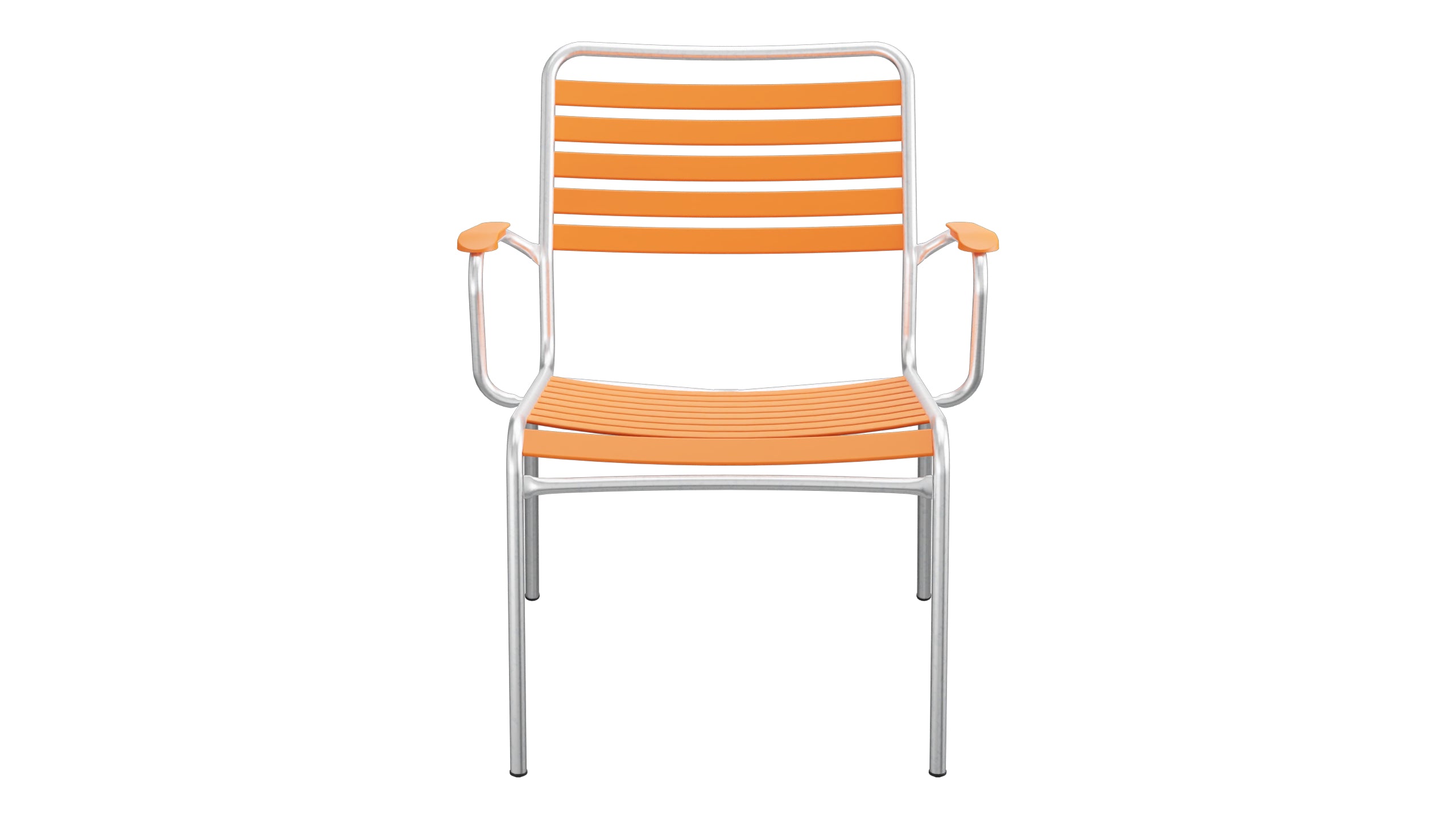 Rigi Lättli-Salonsessel mit Armlehne in Orange präsentiert im Onlineshop von KAQTU Design AG. Gartenstuhl mit Armlehnen ist von Schaffner