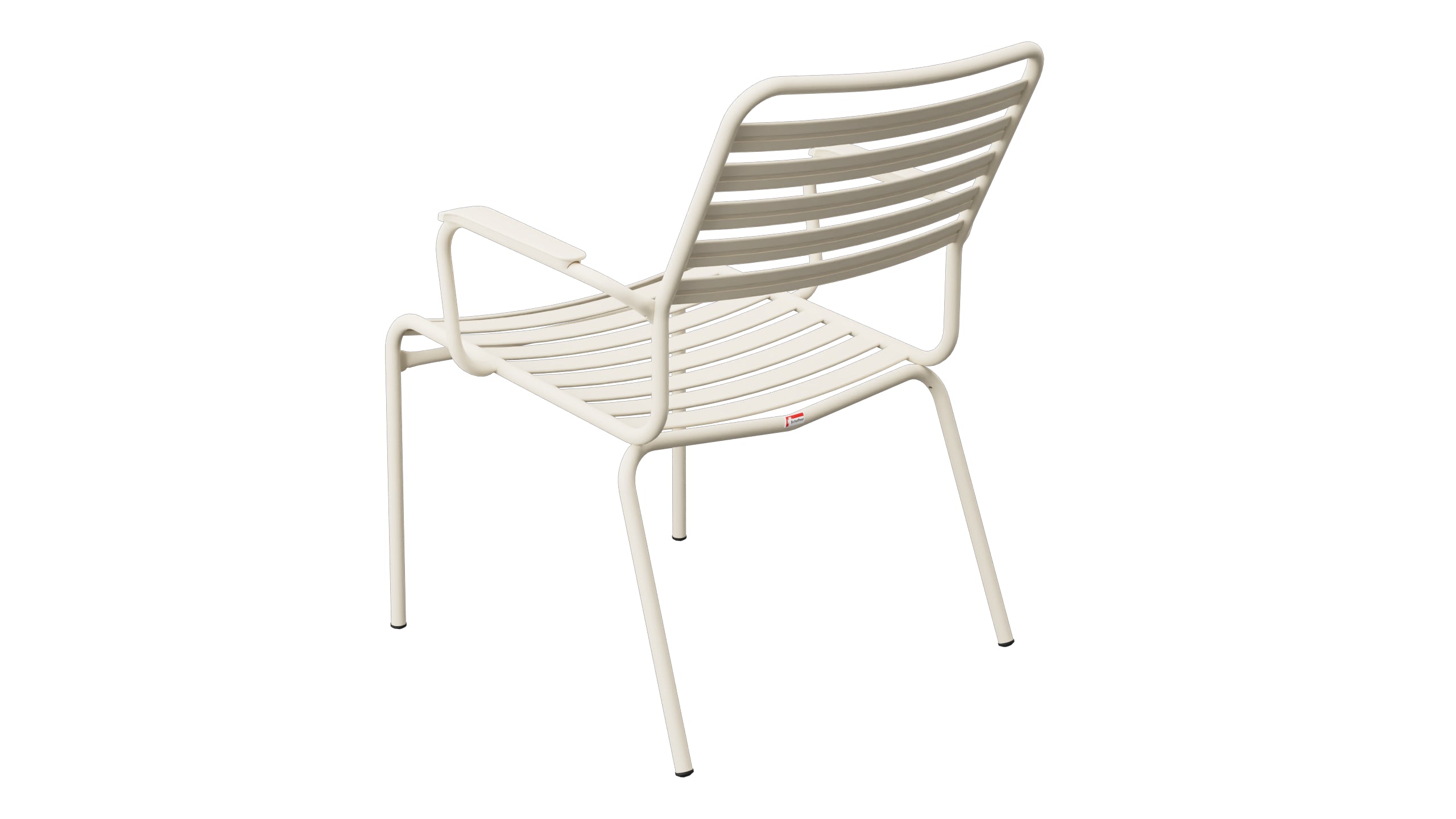 Rigi Lättli-Salonsessel mit Armlehne in Pastellsand präsentiert im Onlineshop von KAQTU Design AG. Gartenstuhl mit Armlehnen ist von Schaffner