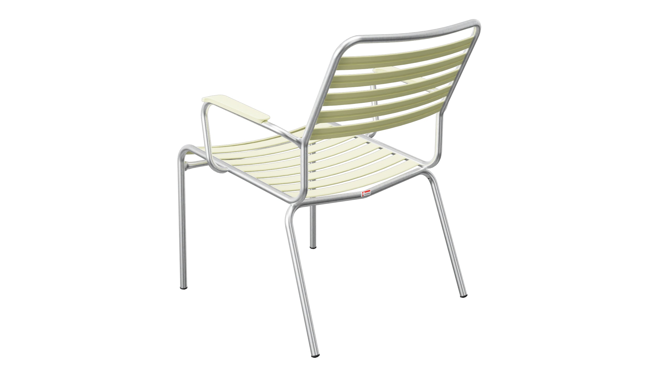Rigi Lättli-Salonsessel mit Armlehne in Buchsbaumgelb präsentiert im Onlineshop von KAQTU Design AG. Gartenstuhl mit Armlehnen ist von Schaffner
