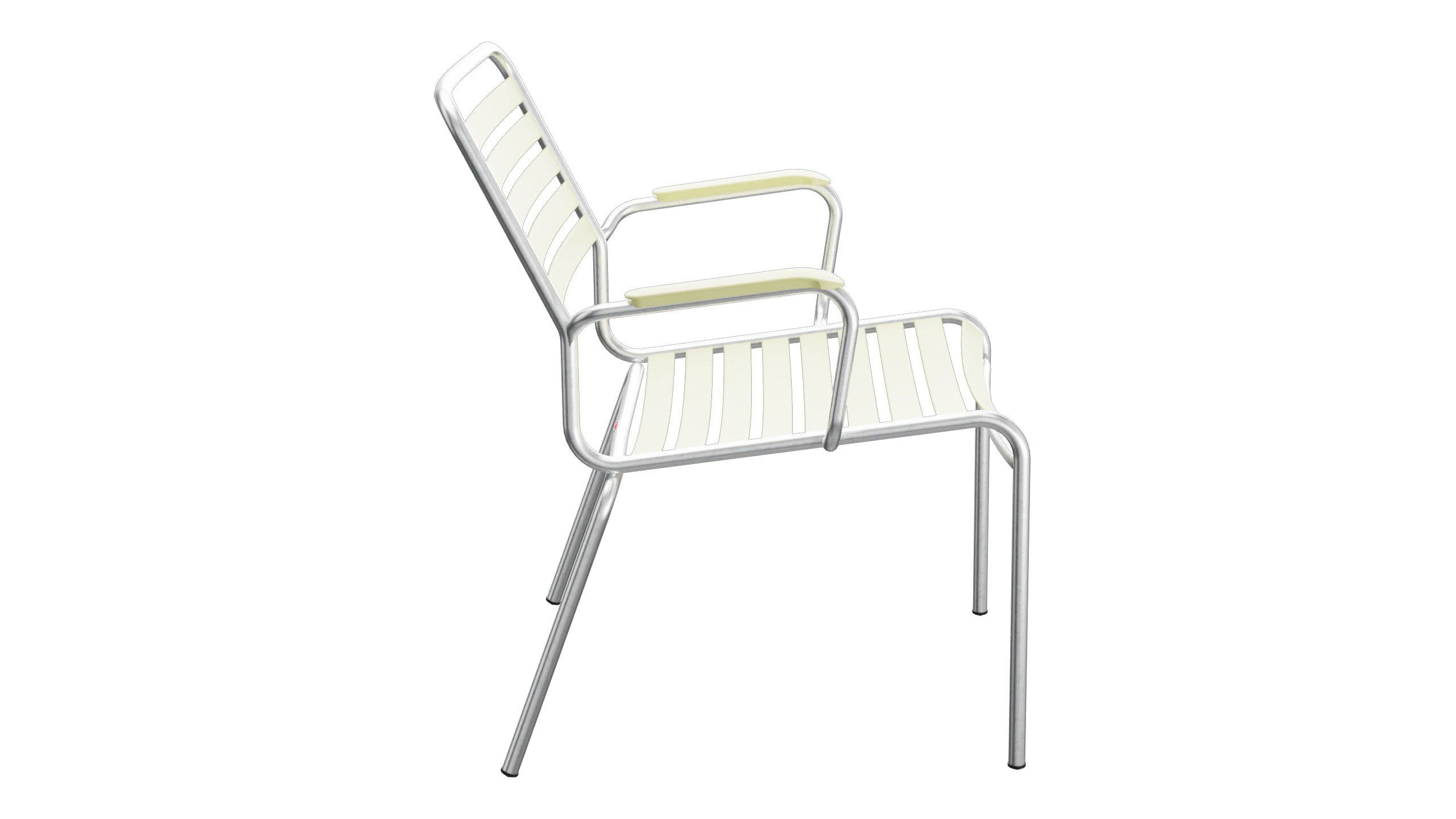 Rigi Lättli-Salonsessel mit Armlehne in Buchsbaumgelb präsentiert im Onlineshop von KAQTU Design AG. Gartenstuhl mit Armlehnen ist von Schaffner