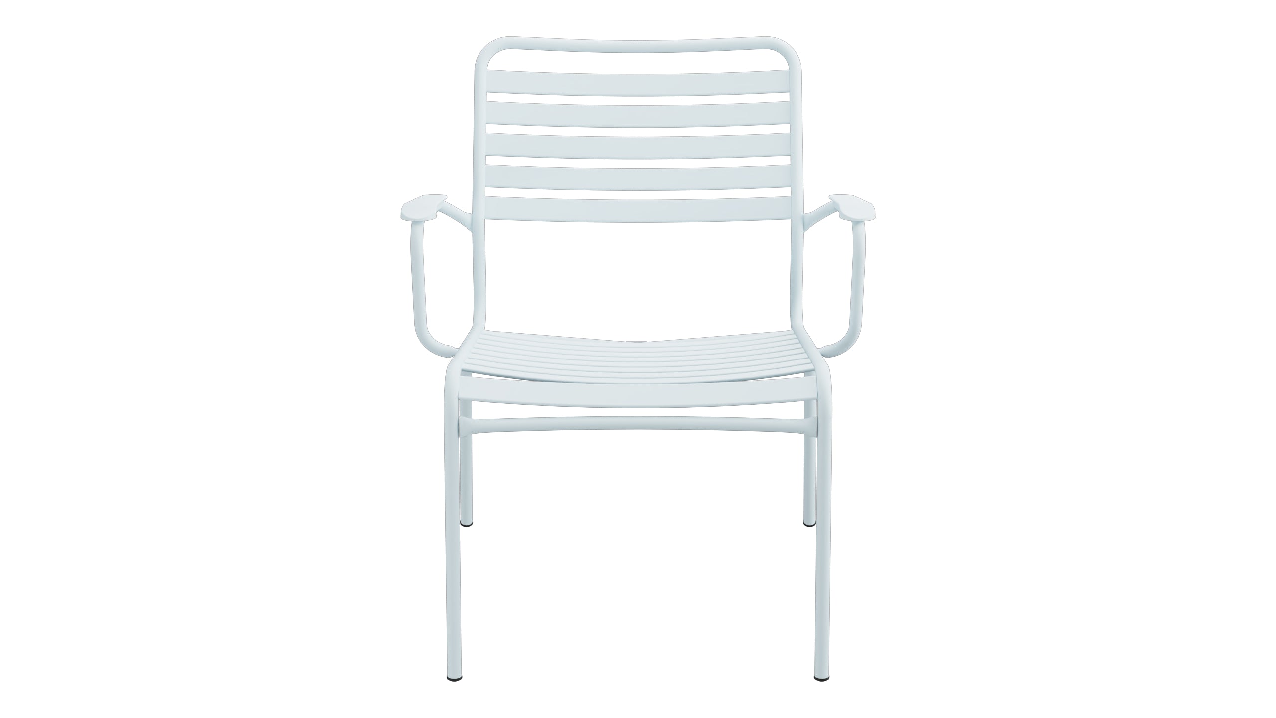 Rigi Lättli-Salonsessel mit Armlehne in Pastellblau präsentiert im Onlineshop von KAQTU Design AG. Gartenstuhl mit Armlehnen ist von Schaffner