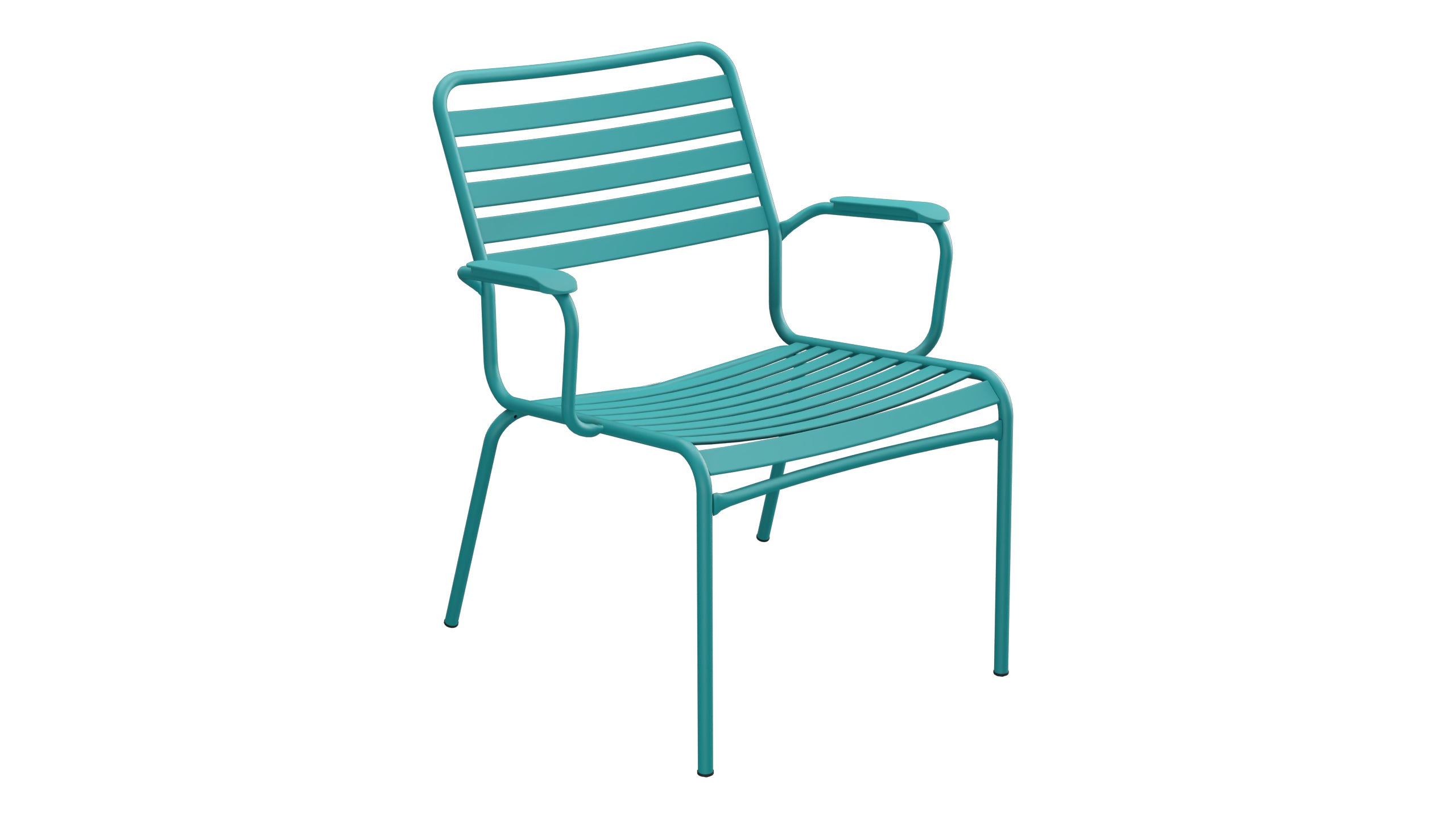 Rigi Lättli-Salonsessel mit Armlehne in Kaliblau präsentiert im Onlineshop von KAQTU Design AG. Gartenstuhl mit Armlehnen ist von Schaffner
