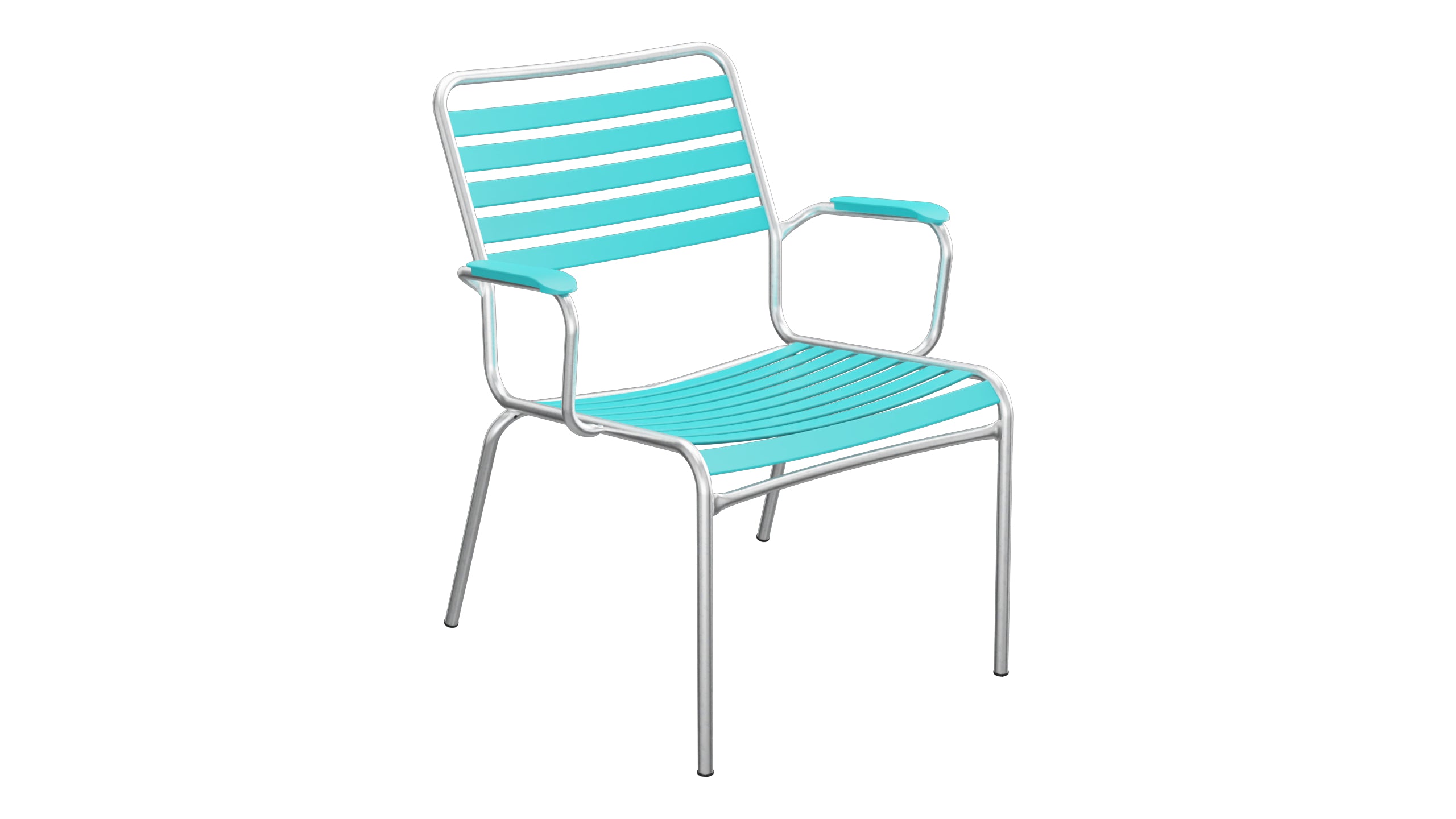 Rigi Lättli-Salonsessel mit Armlehne in Türkis präsentiert im Onlineshop von KAQTU Design AG. Gartenstuhl mit Armlehnen ist von Schaffner