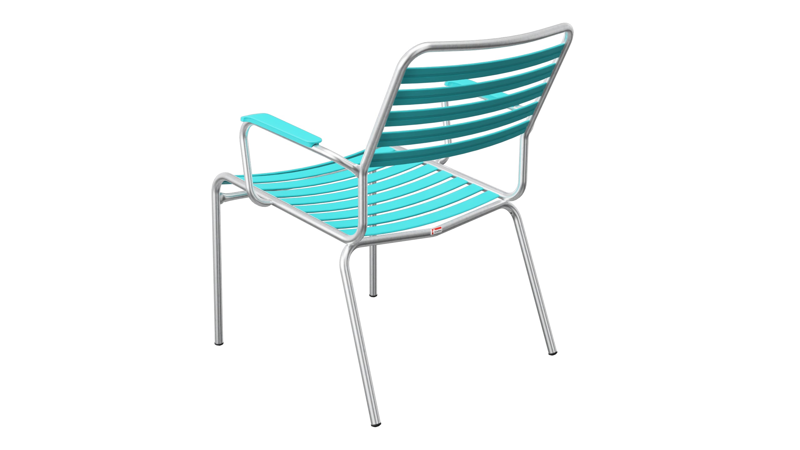 Rigi Lättli-Salonsessel mit Armlehne in Türkis präsentiert im Onlineshop von KAQTU Design AG. Gartenstuhl mit Armlehnen ist von Schaffner