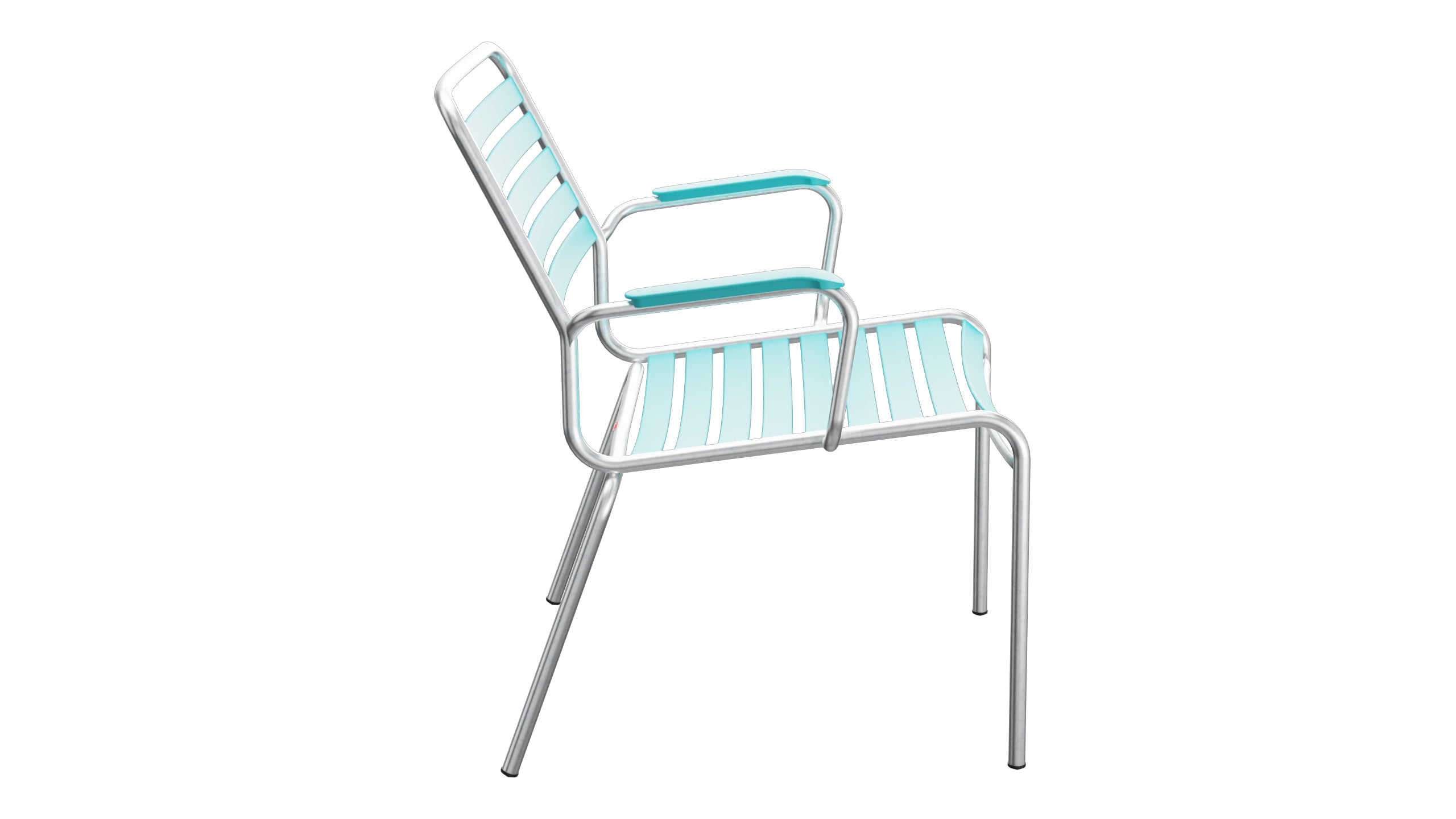 Rigi Lättli-Salonsessel mit Armlehne in Türkis präsentiert im Onlineshop von KAQTU Design AG. Gartenstuhl mit Armlehnen ist von Schaffner