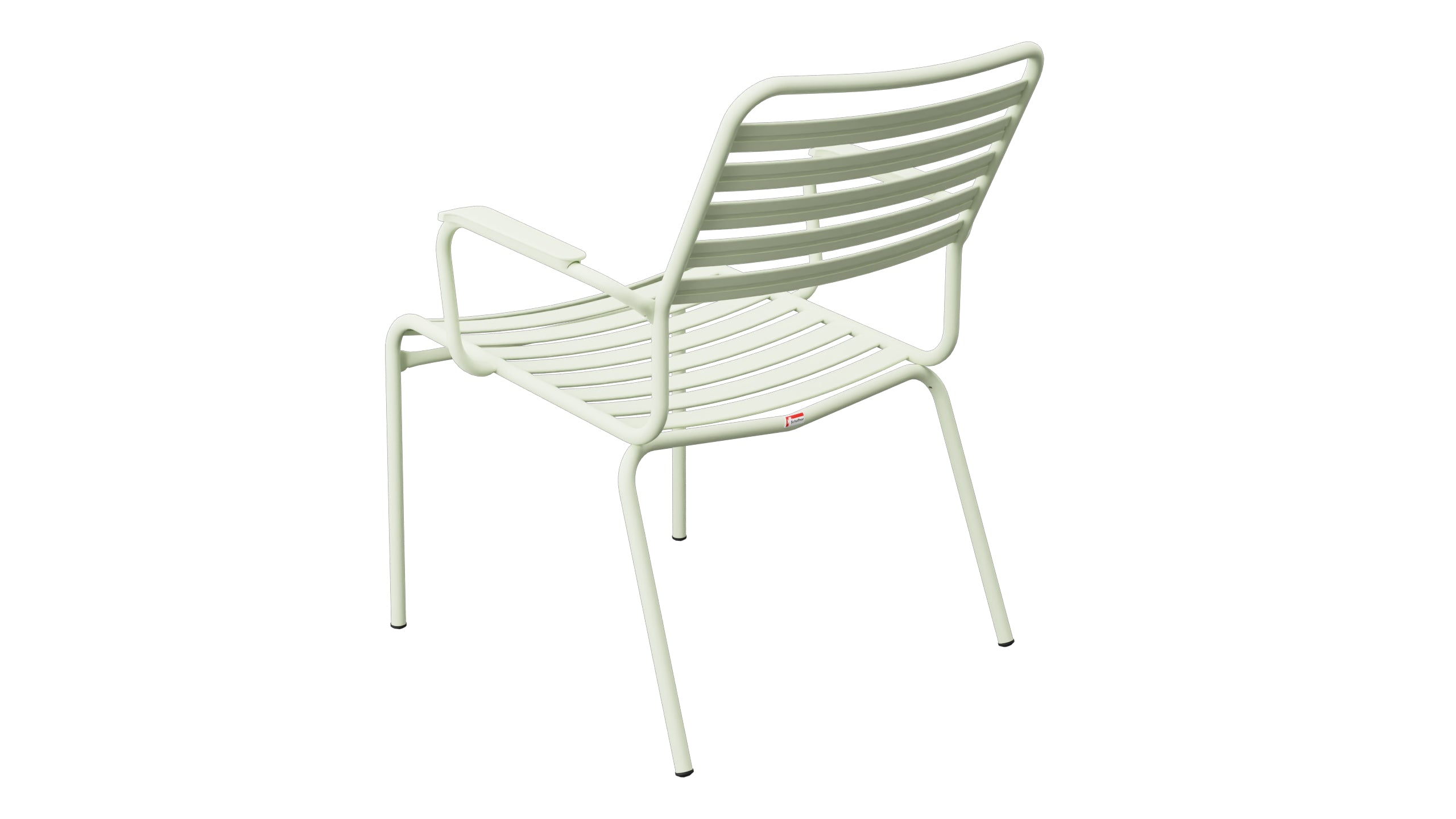 Rigi Lättli-Salonsessel mit Armlehne in Pastellgrün präsentiert im Onlineshop von KAQTU Design AG. Gartenstuhl mit Armlehnen ist von Schaffner