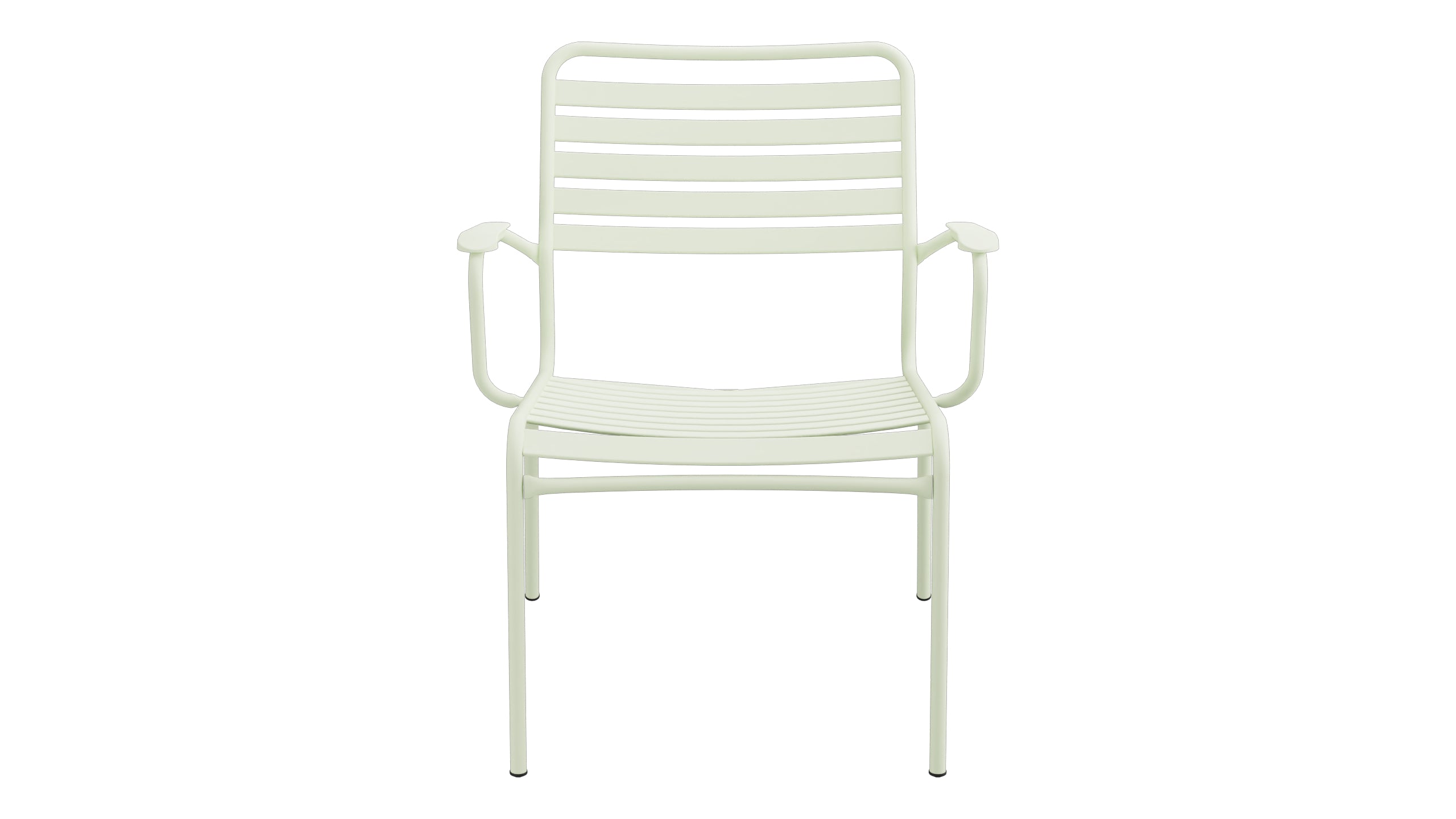 Rigi Lättli-Salonsessel mit Armlehne in Pastellgrün präsentiert im Onlineshop von KAQTU Design AG. Gartenstuhl mit Armlehnen ist von Schaffner