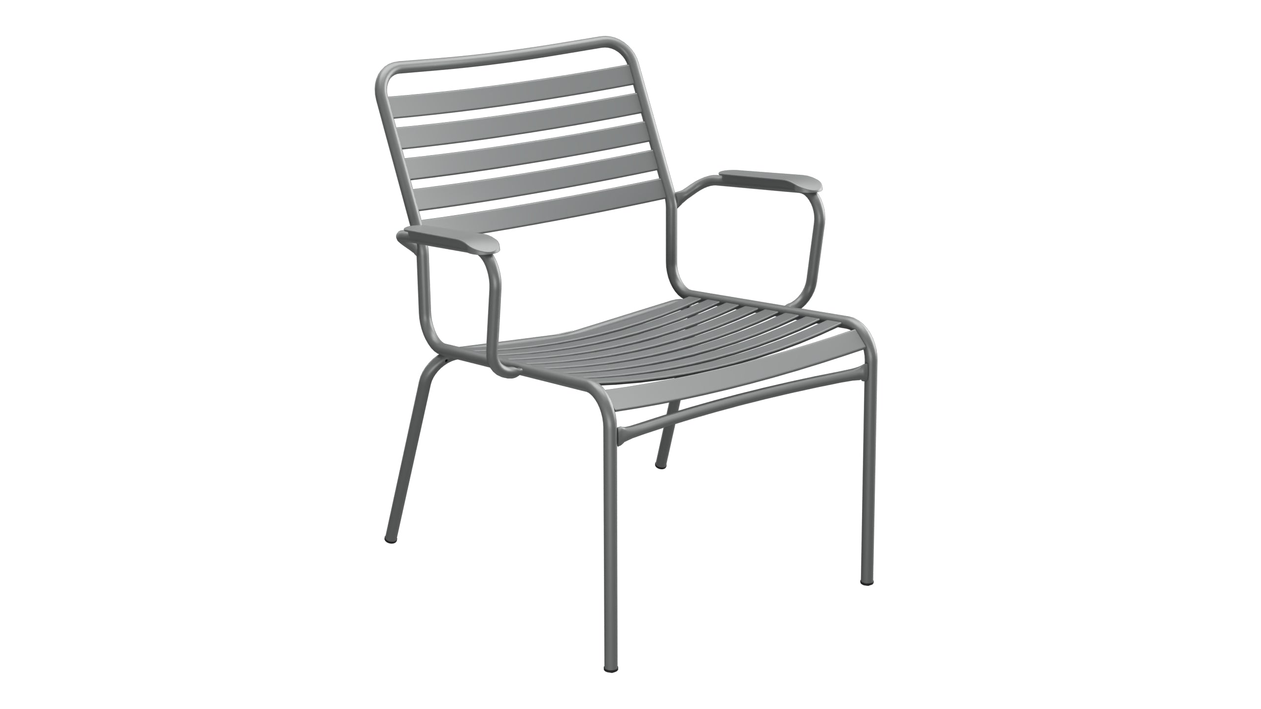 Rigi Lättli-Salonsessel mit Armlehne in Graphit präsentiert im Onlineshop von KAQTU Design AG. Gartenstuhl mit Armlehnen ist von Schaffner