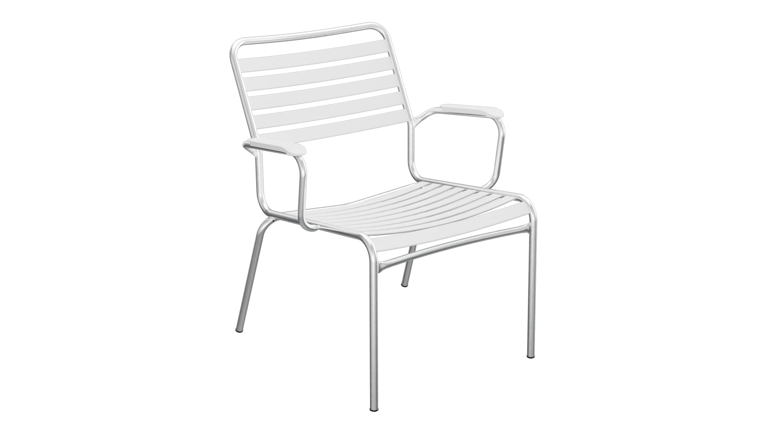 Rigi Lättli-Salonsessel mit Armlehne in Weiss präsentiert im Onlineshop von KAQTU Design AG. Gartenstuhl mit Armlehnen ist von Schaffner