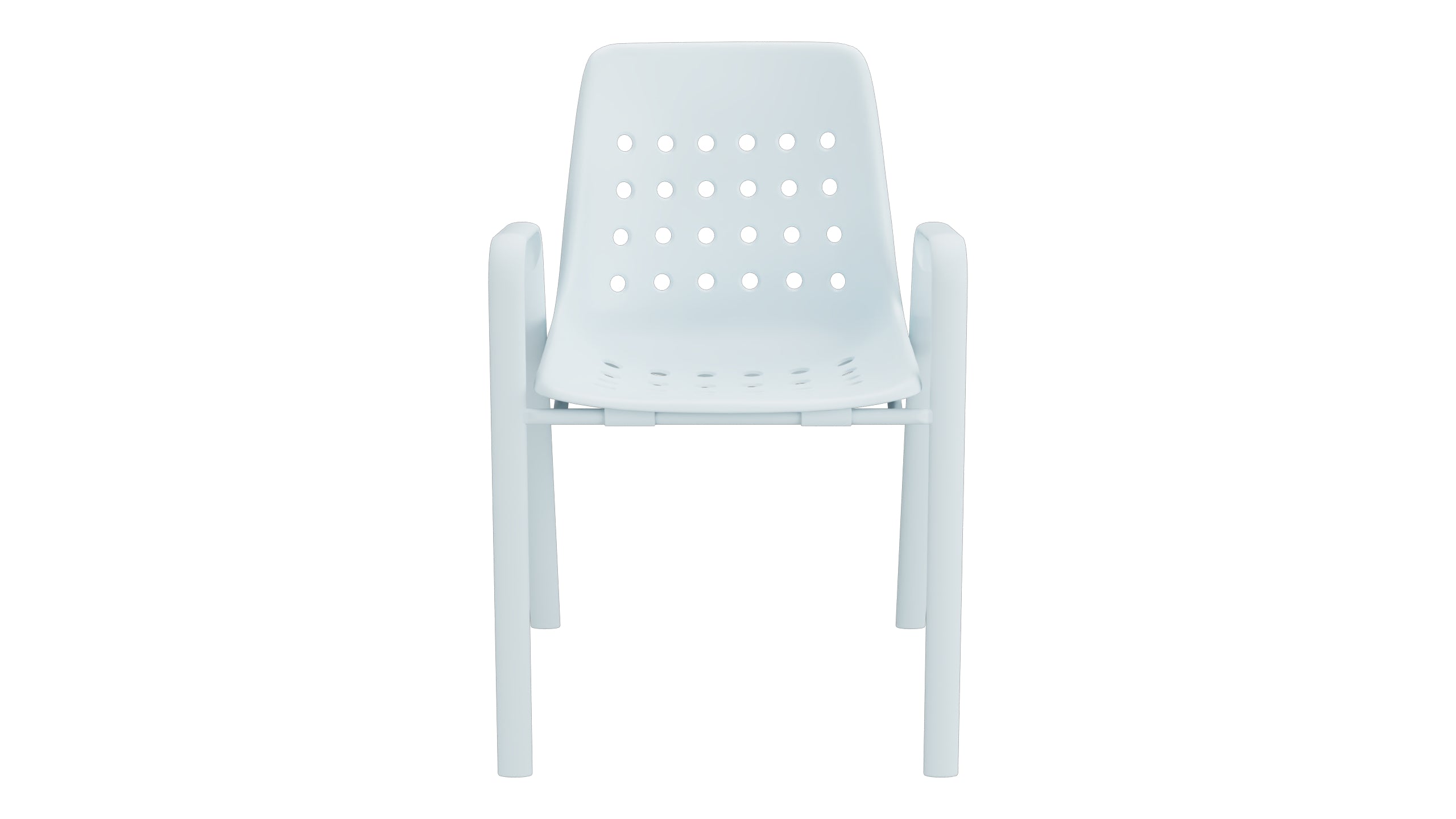 Bermuda Schalen-Gartenstuhl mit Armlehne rundoval in Pastellblau präsentiert im Onlineshop von KAQTU Design AG. Gartenstuhl mit Armlehnen ist von Schaffner