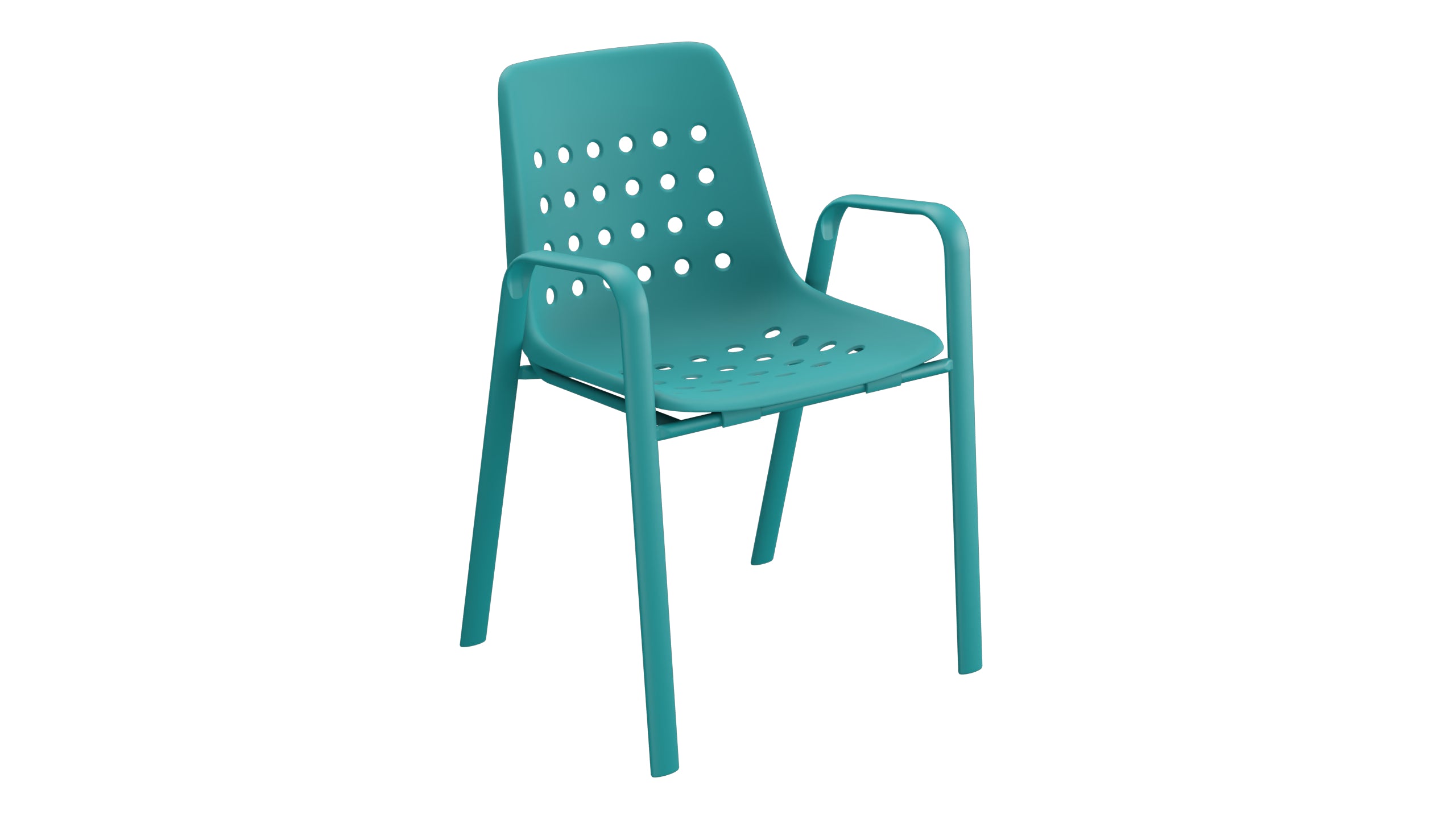 Bermuda Schalen-Gartenstuhl mit Armlehne rundoval in Kaliblau präsentiert im Onlineshop von KAQTU Design AG. Gartenstuhl mit Armlehnen ist von Schaffner