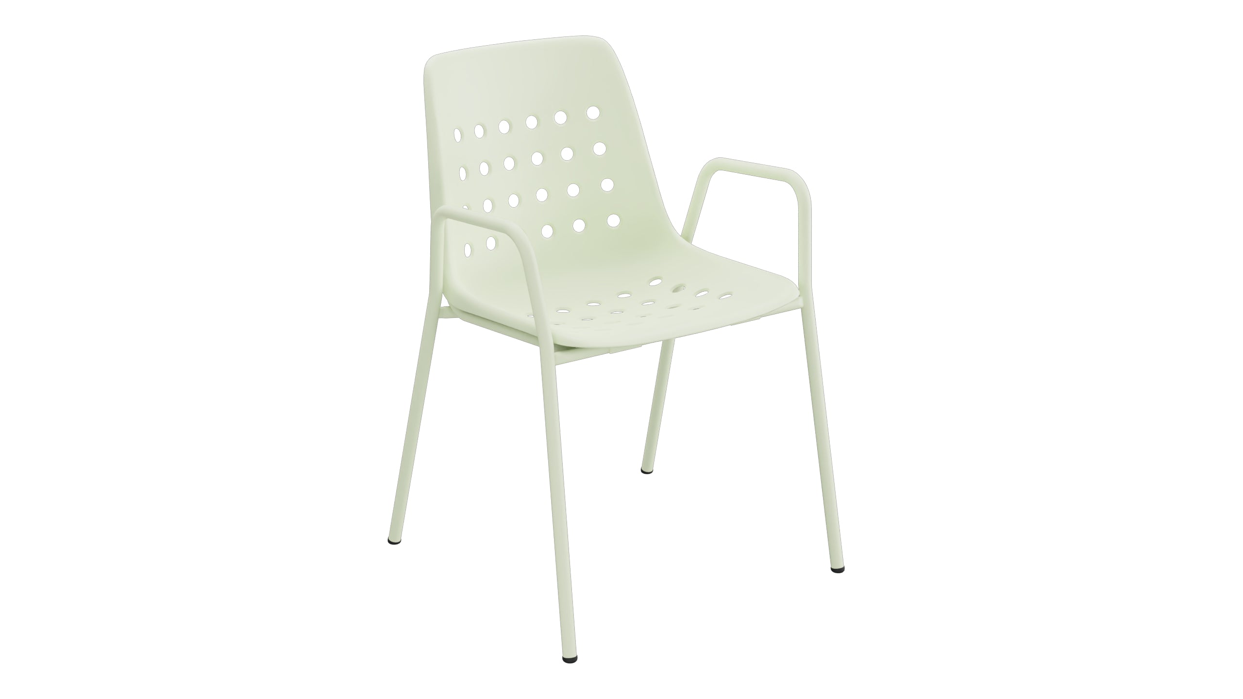 Bermuda Schalen-Gartenstuhl mit Armlehne rund in Pastellgrün präsentiert im Onlineshop von KAQTU Design AG. Gartenstuhl mit Armlehnen ist von Schaffner