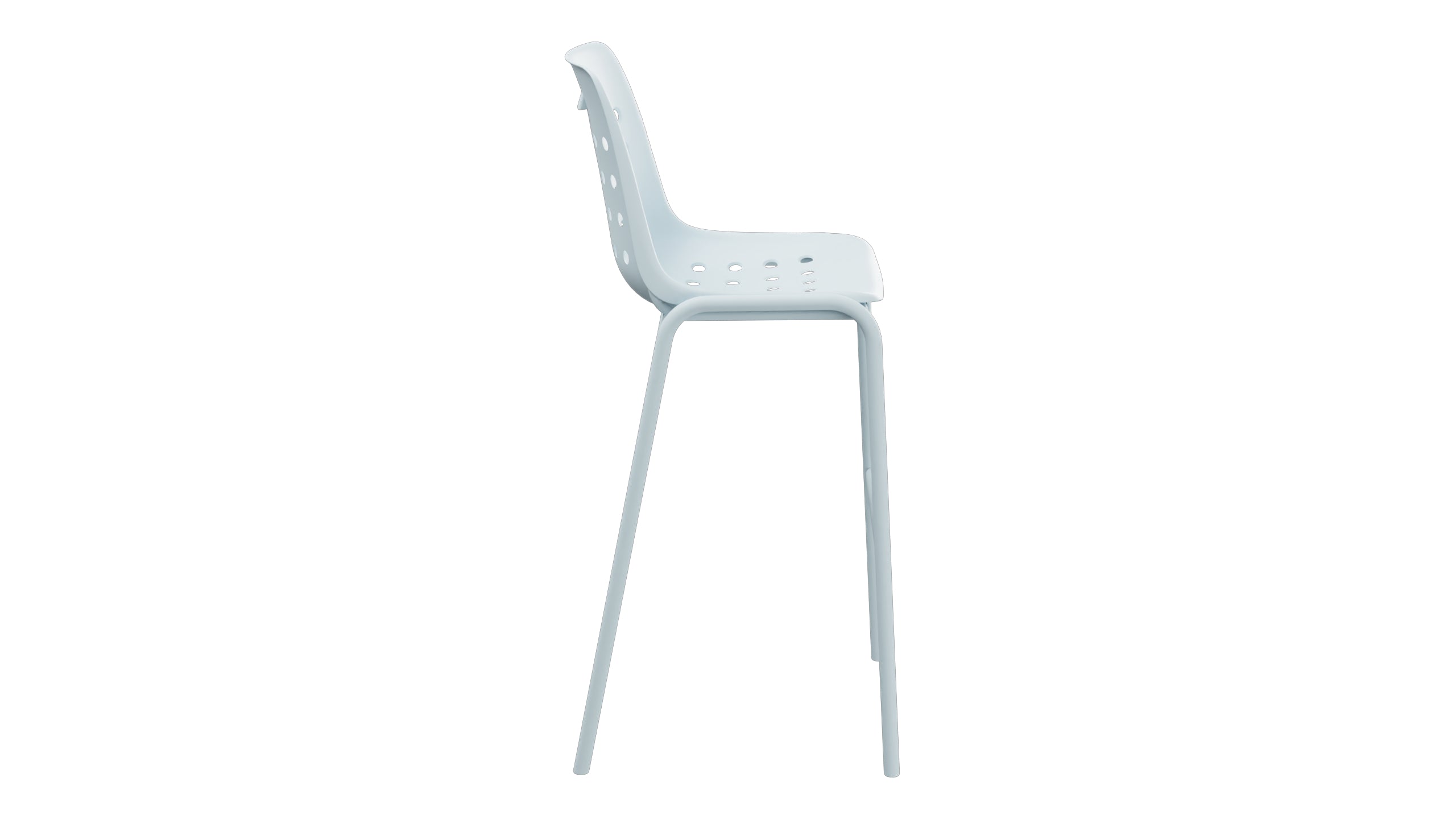Bermuda Schalen-Barstuhl ohne Armlehne  in Pastellblau präsentiert im Onlineshop von KAQTU Design AG. Outdoor-Barstuhl ist von Schaffner